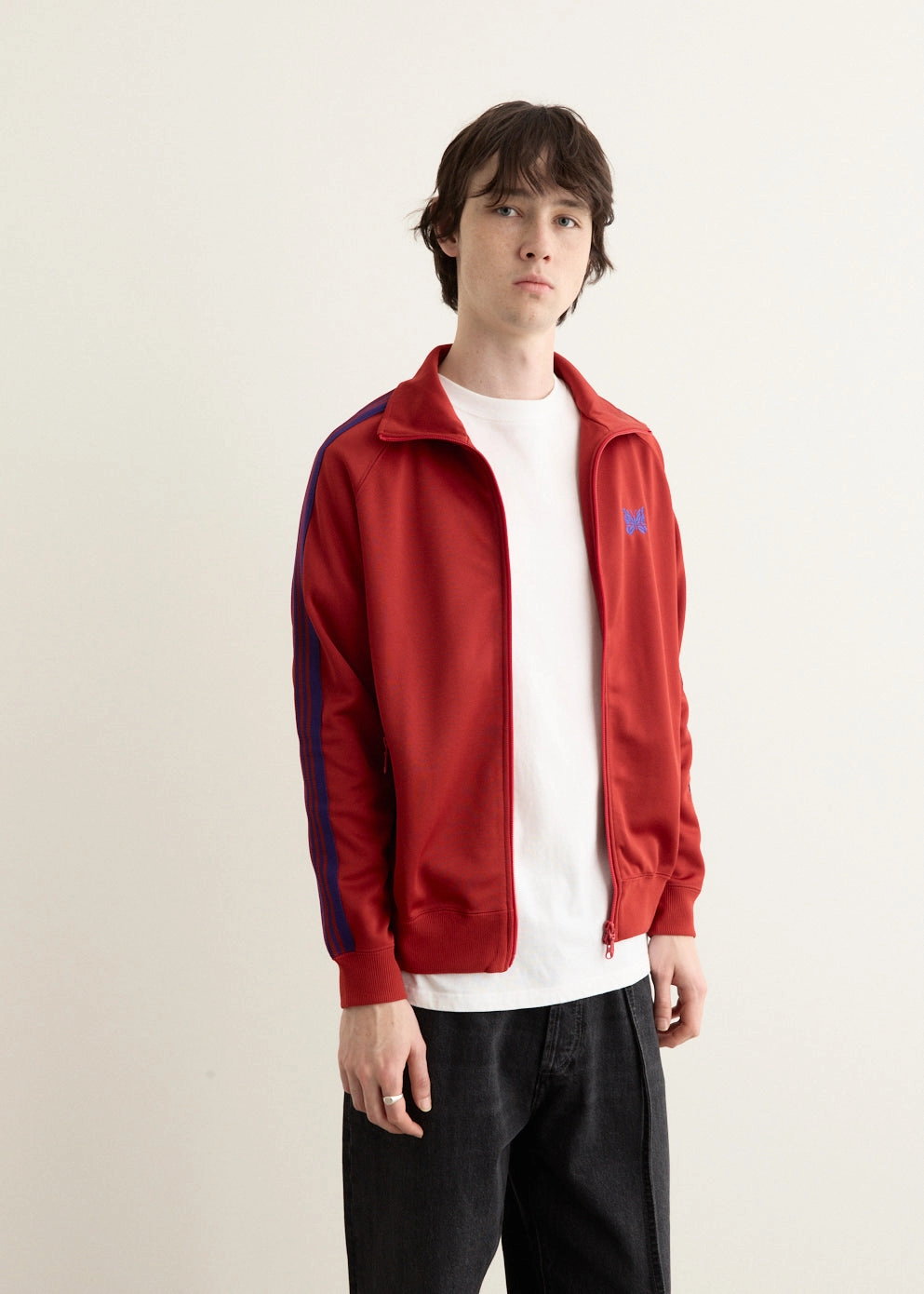 Hooded Attachment Secure Chest Pocket Poly Smooth Track Jacket