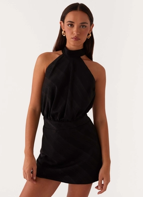 Relaxed Line Camera Shy Mini Dress - Black