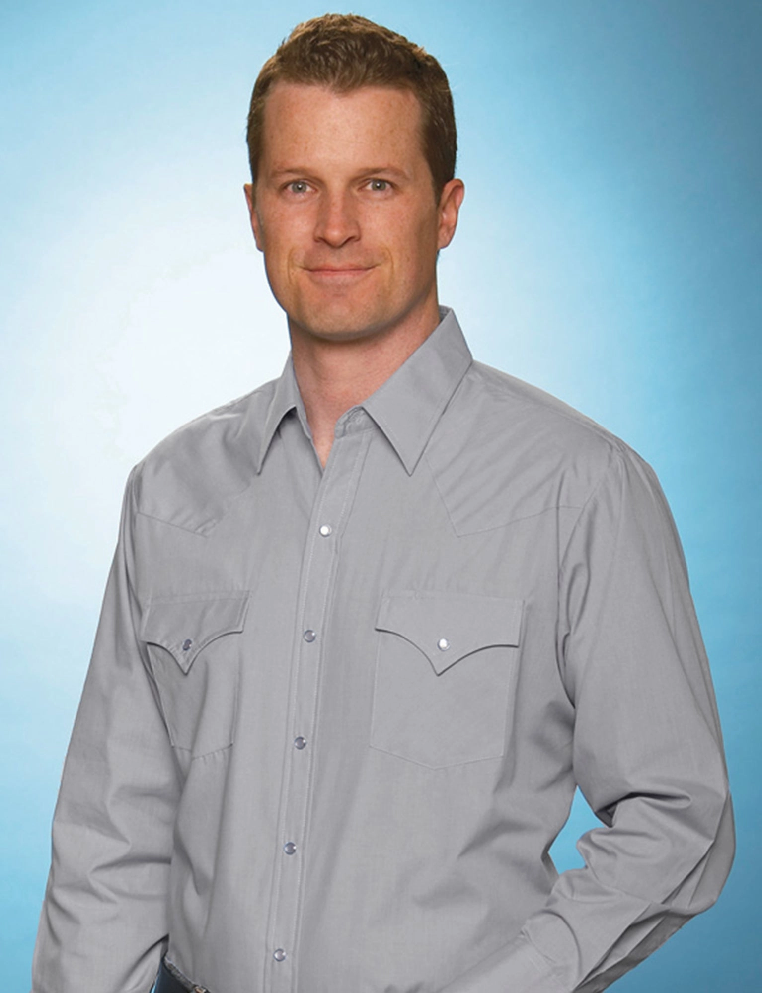 Exclusive Collection Multi Functional Pockets Ely & Walker Mens Solid Gray Western Shirt L/S Poly/Cotton