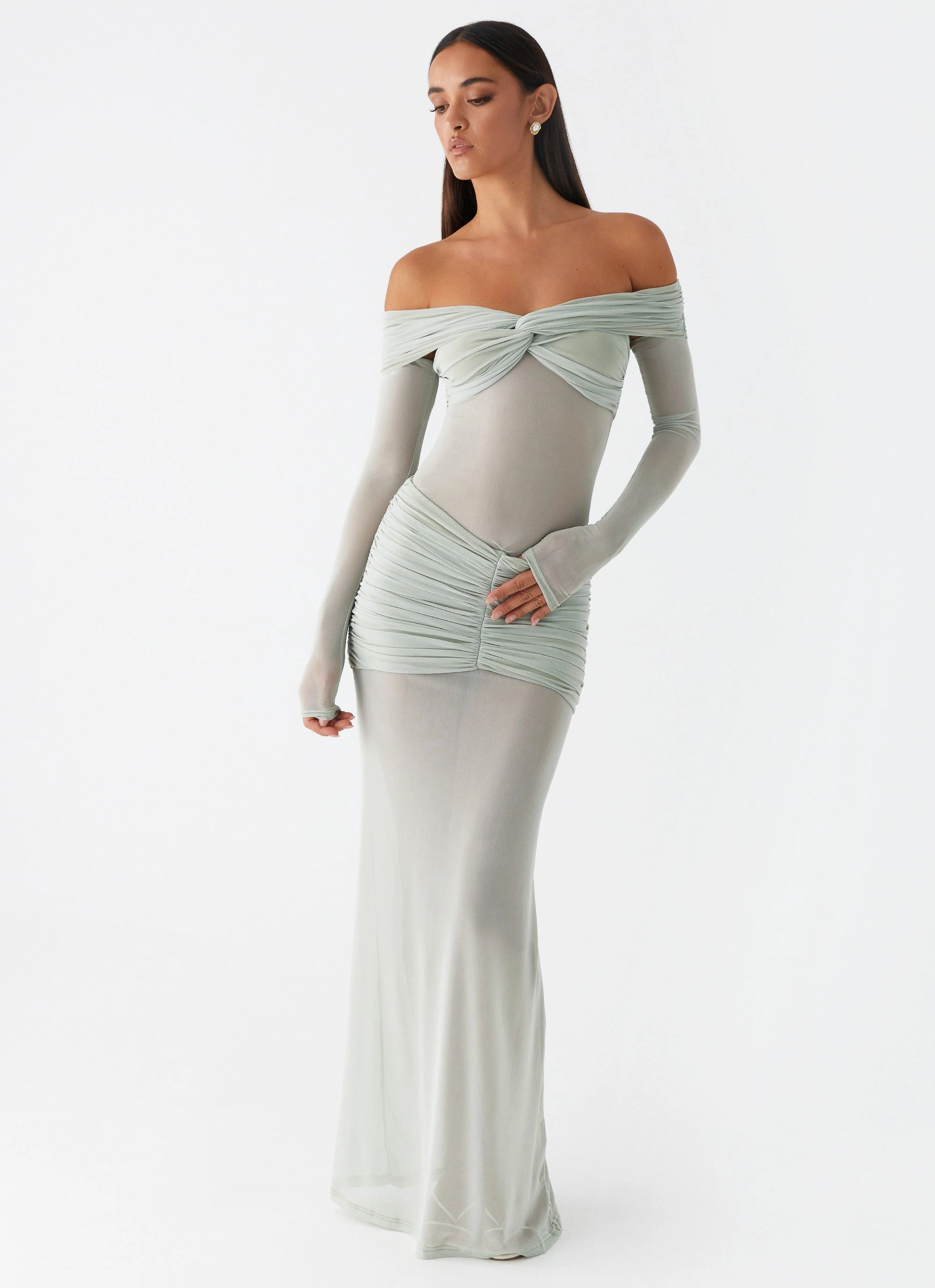 Seasonal Layering Mercy Maxi Dress - Sage
