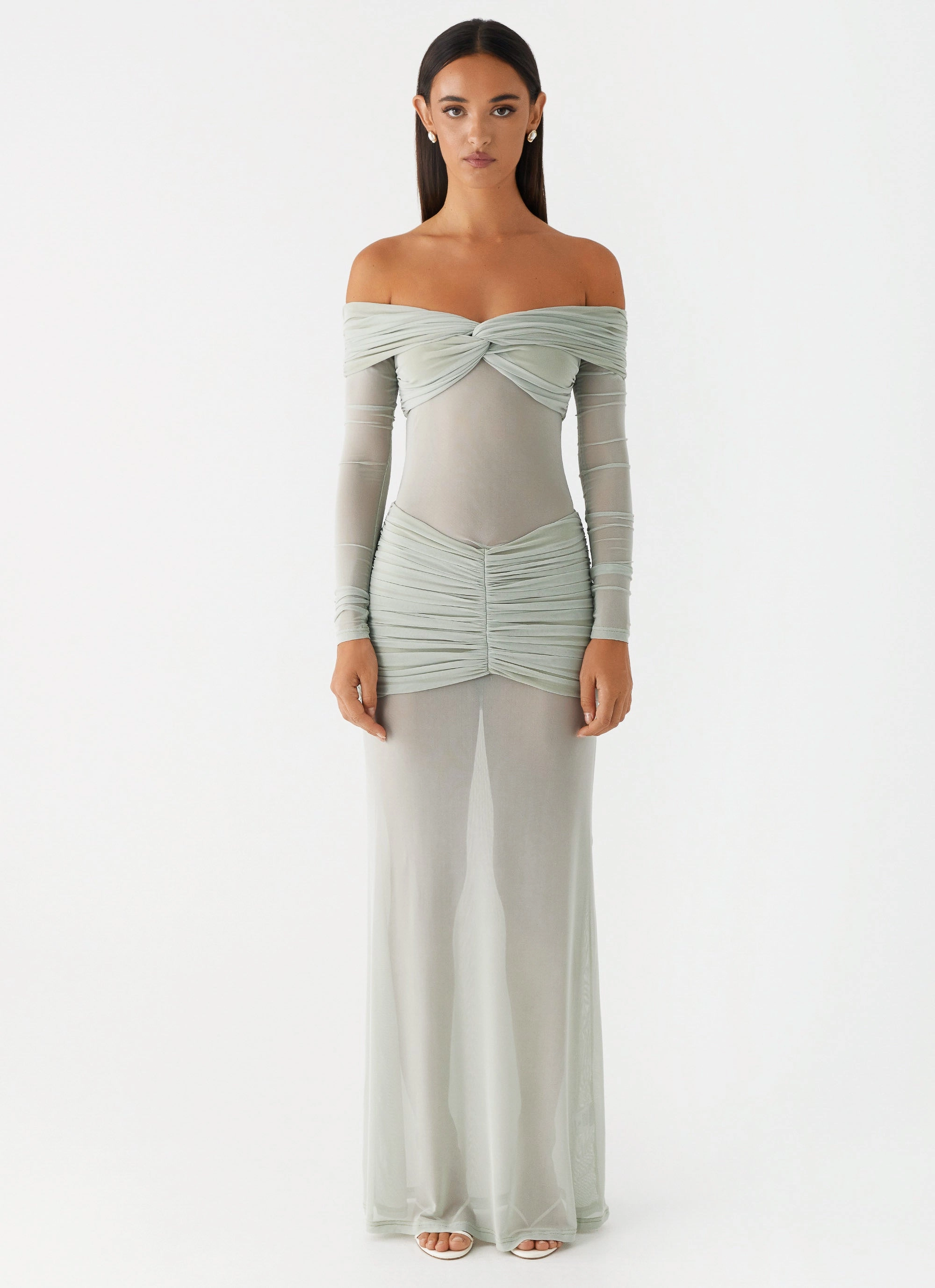 Mercy Maxi Dress - Sage Dropped-Waist