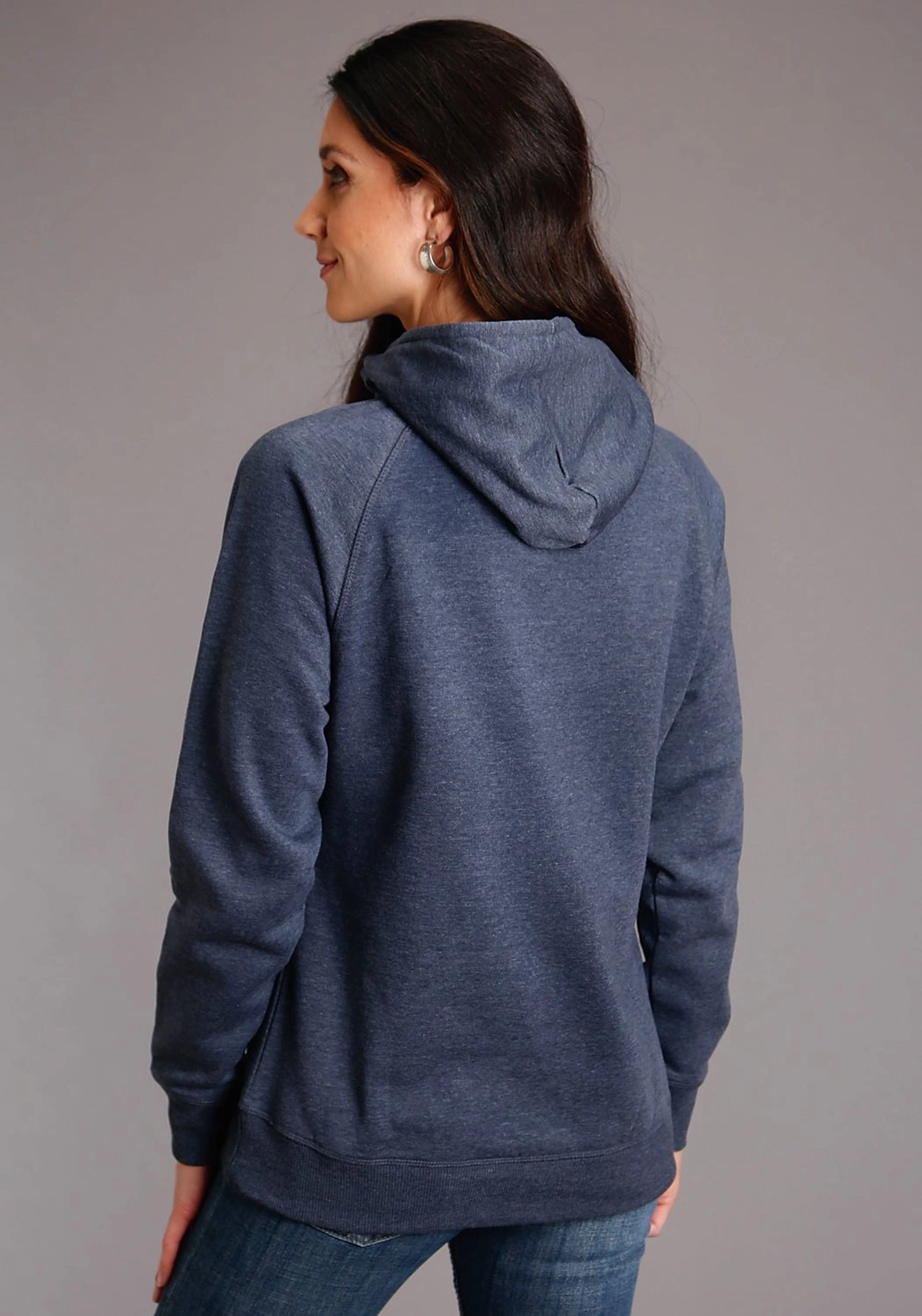 Stetson Womens Heather Navy Cotton Blend American Spirit Hoodie All-Season Comfort