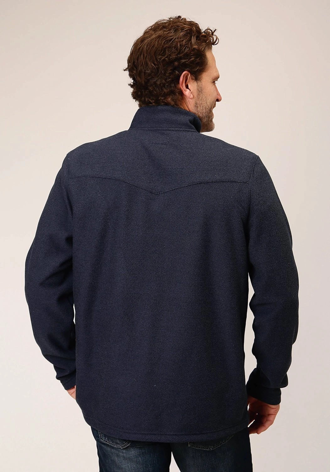 Everyday Essential Stetson Mens Honeycomb Knit Blue Polyester L/S Pullover Sweater