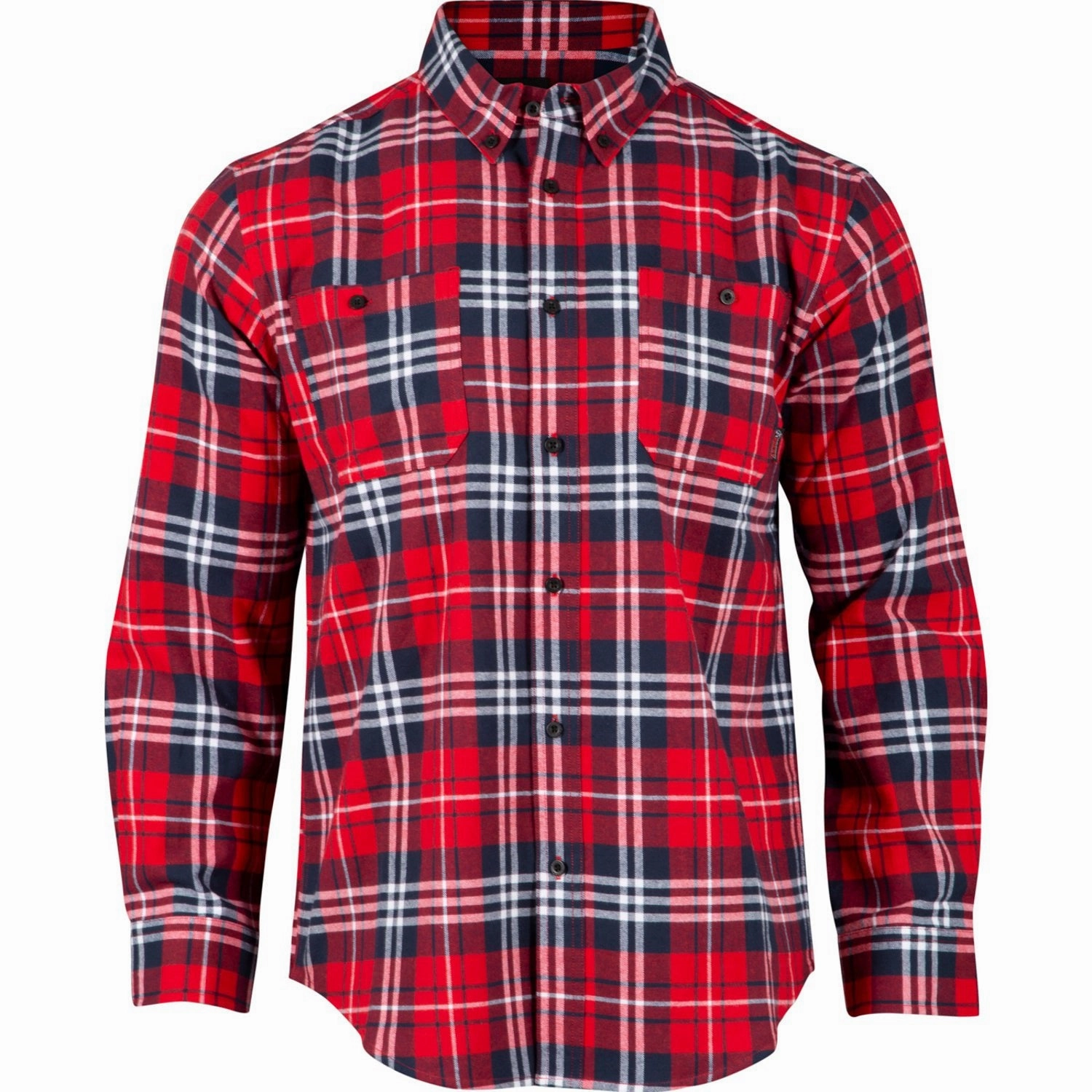 Rocky Mens Worksmart Button Down Red Plaid 100% Cotton L/S Shirt V-Neck