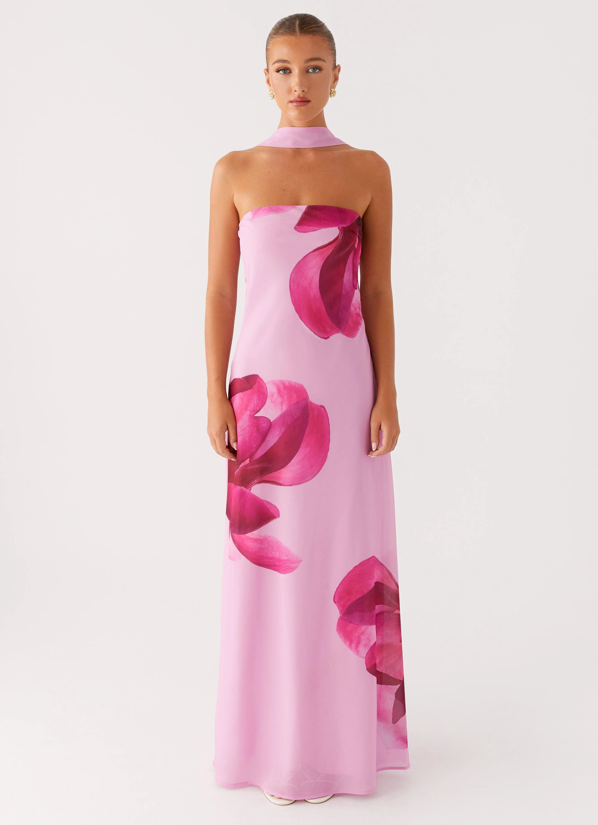 Prim Maxi Dress - Pastel Pink Trendy Appeal Evening Vibe