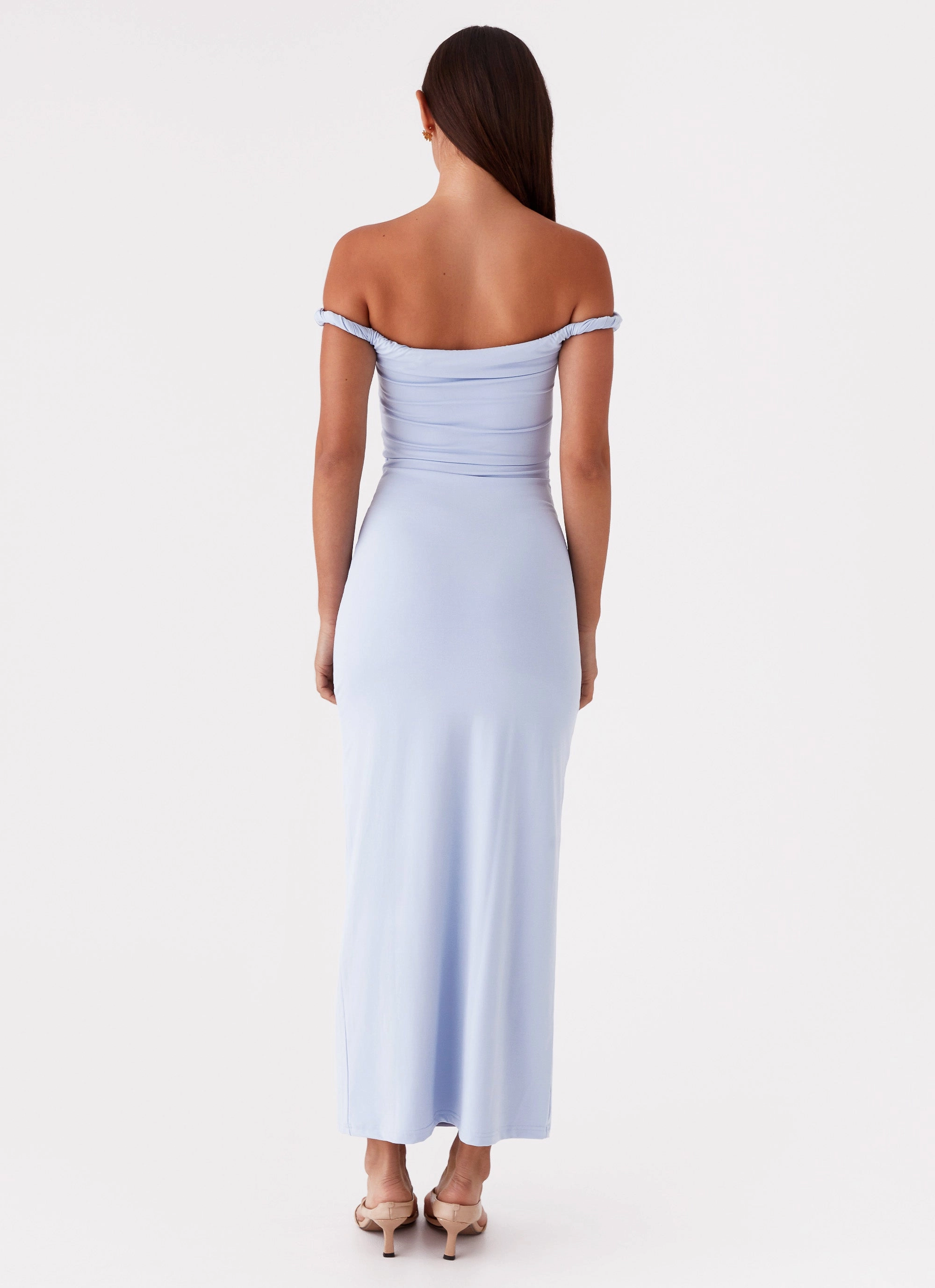 Arabella Twist Shoulder Maxi Dress - Blue Balanced feel