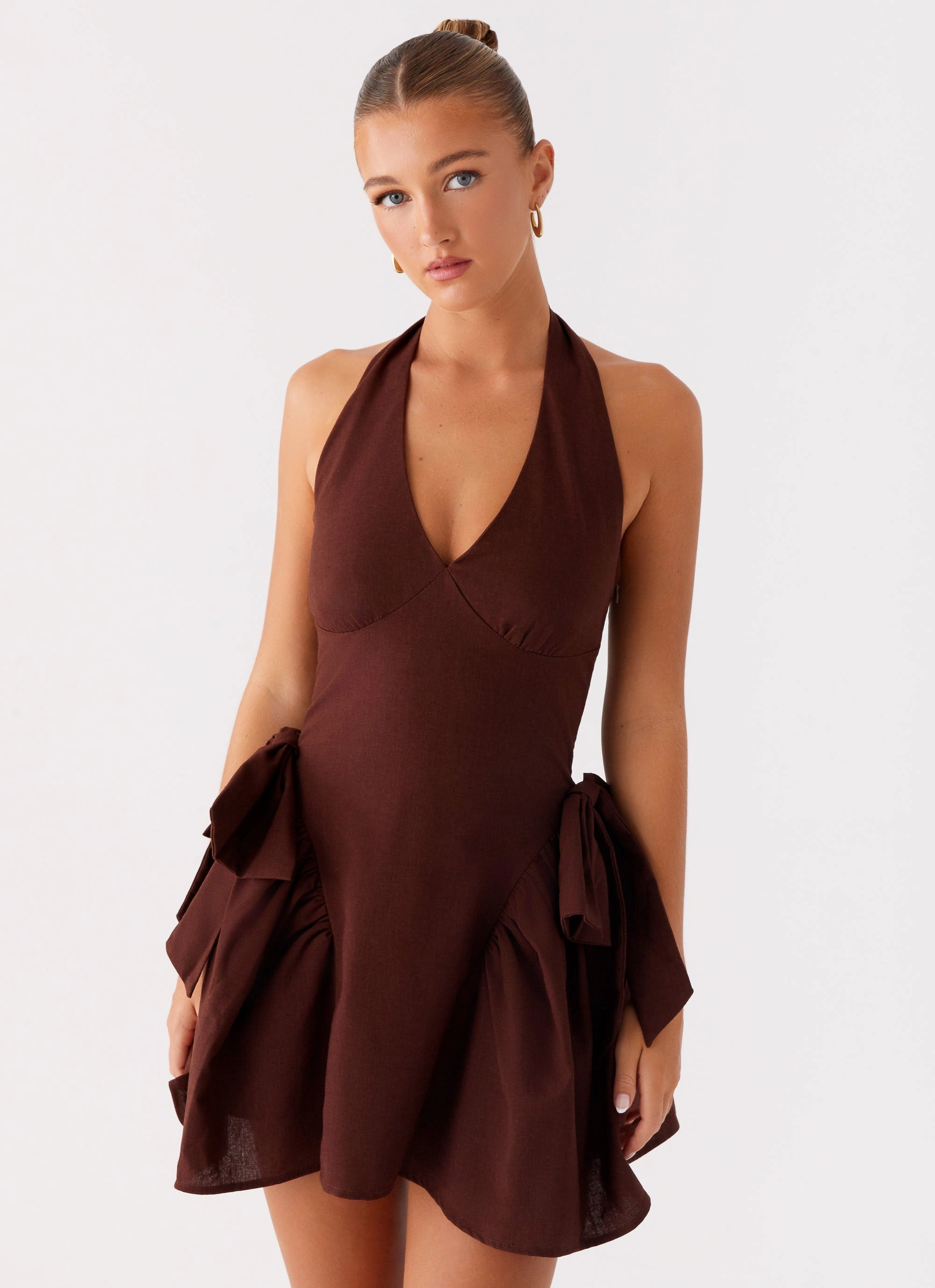 Avalo Mini Dress - Chocolate Timeless Style