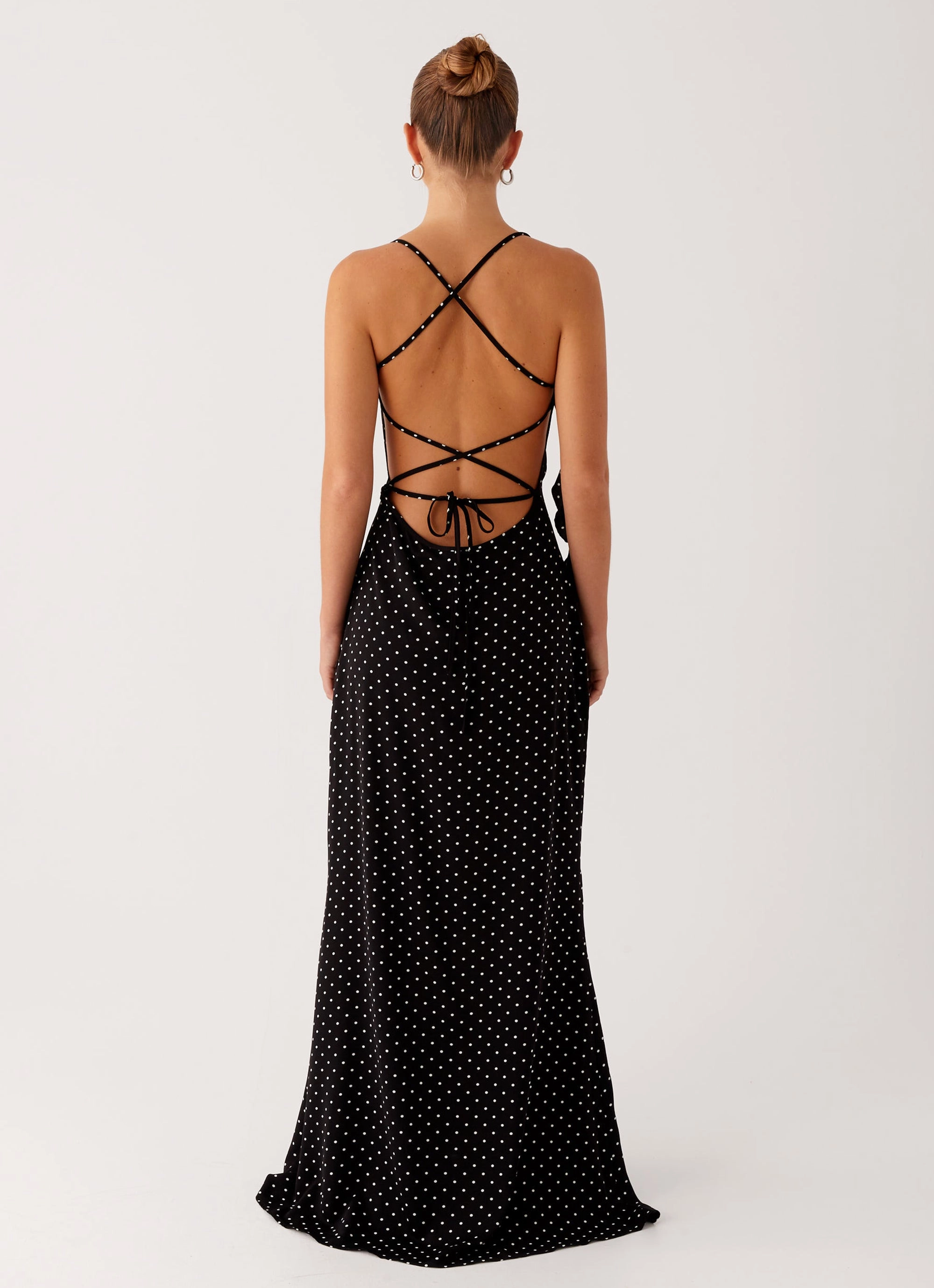 Purely Maxi Dress - Black Polka Dot Fall Layer