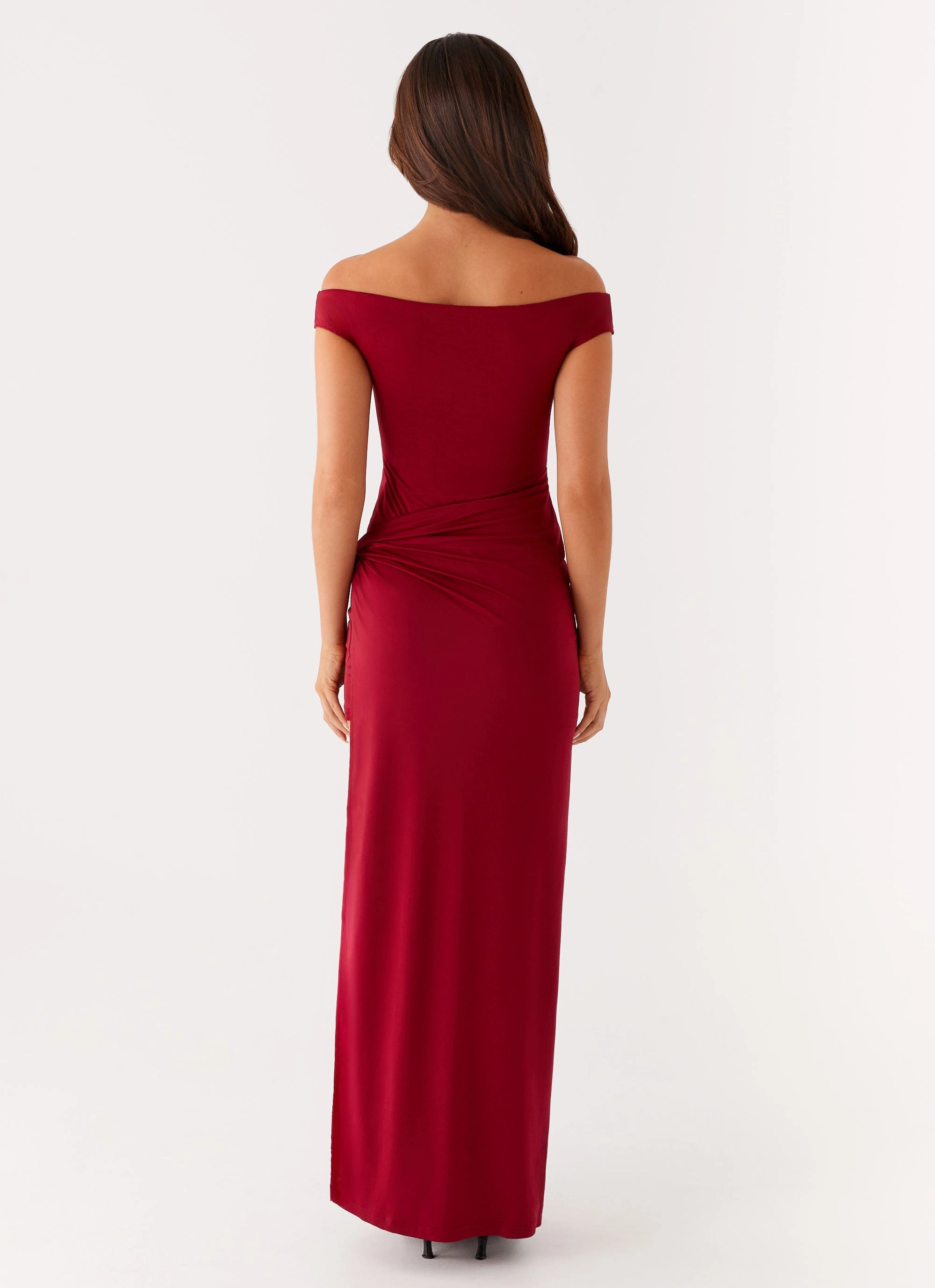 Amerie Maxi Dress - Maroon Sophisticated cocktail dress Comfortable texture