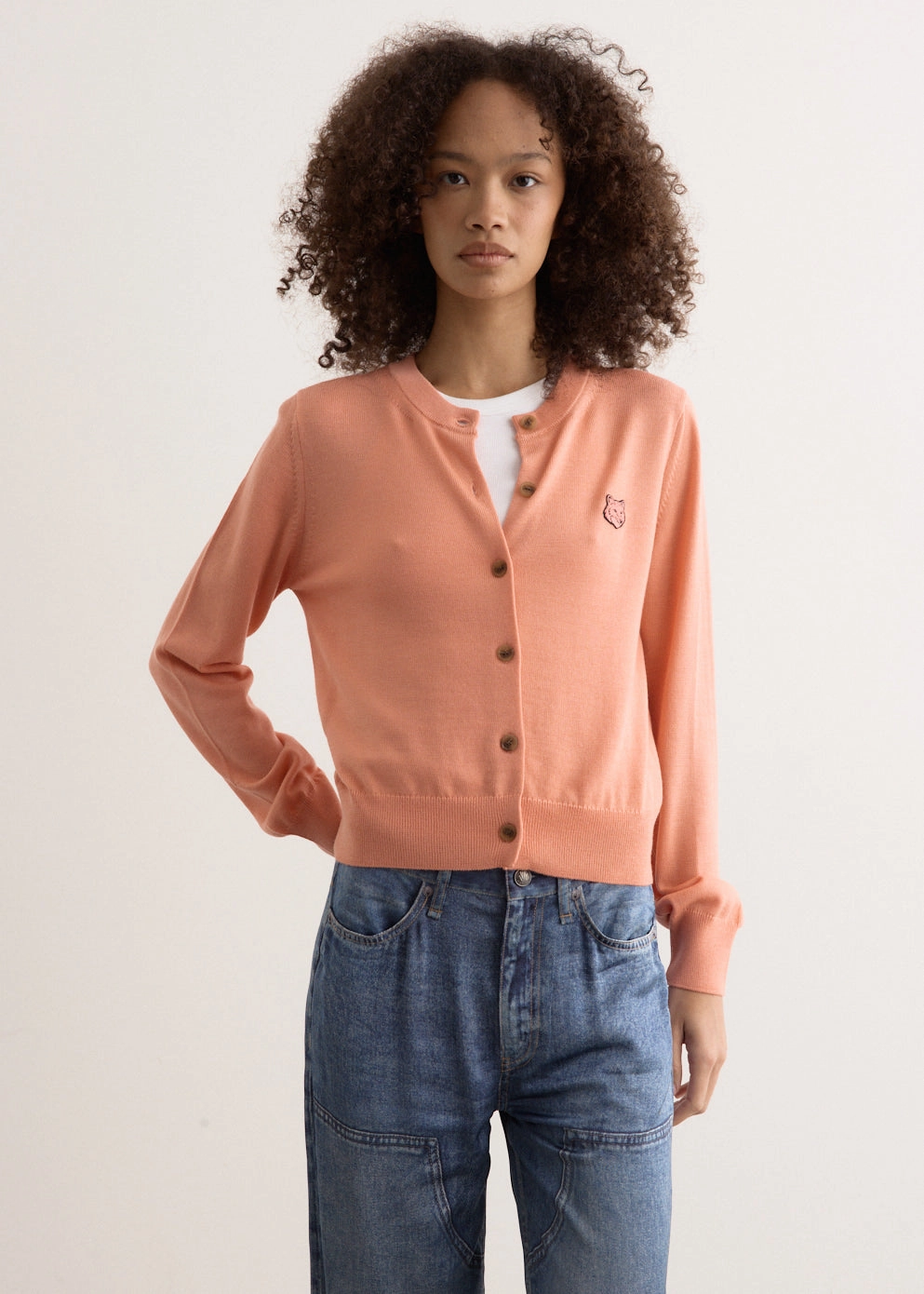 Bold Fox Head Patch Regular Cardigan Ergonomic Mobility Cut Compression Fit Technology