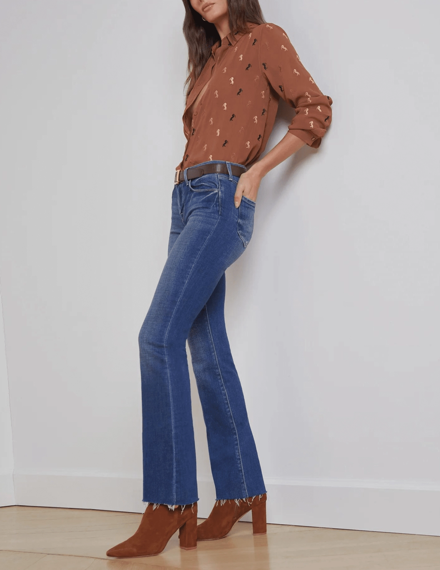 Casual Musthave Luxury Textured LAGENCE Sneeki Low Rise Straight Leg Jeans In Hasting