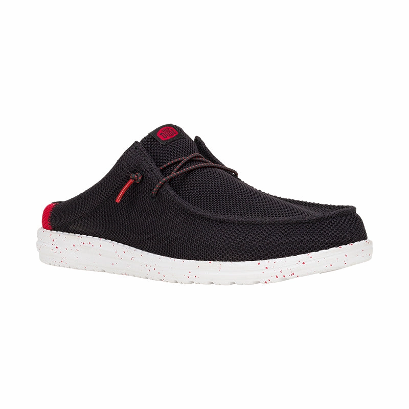 Men's Wally Slip Varsity Black/Red Street Comfort Go Anywhere Shoes