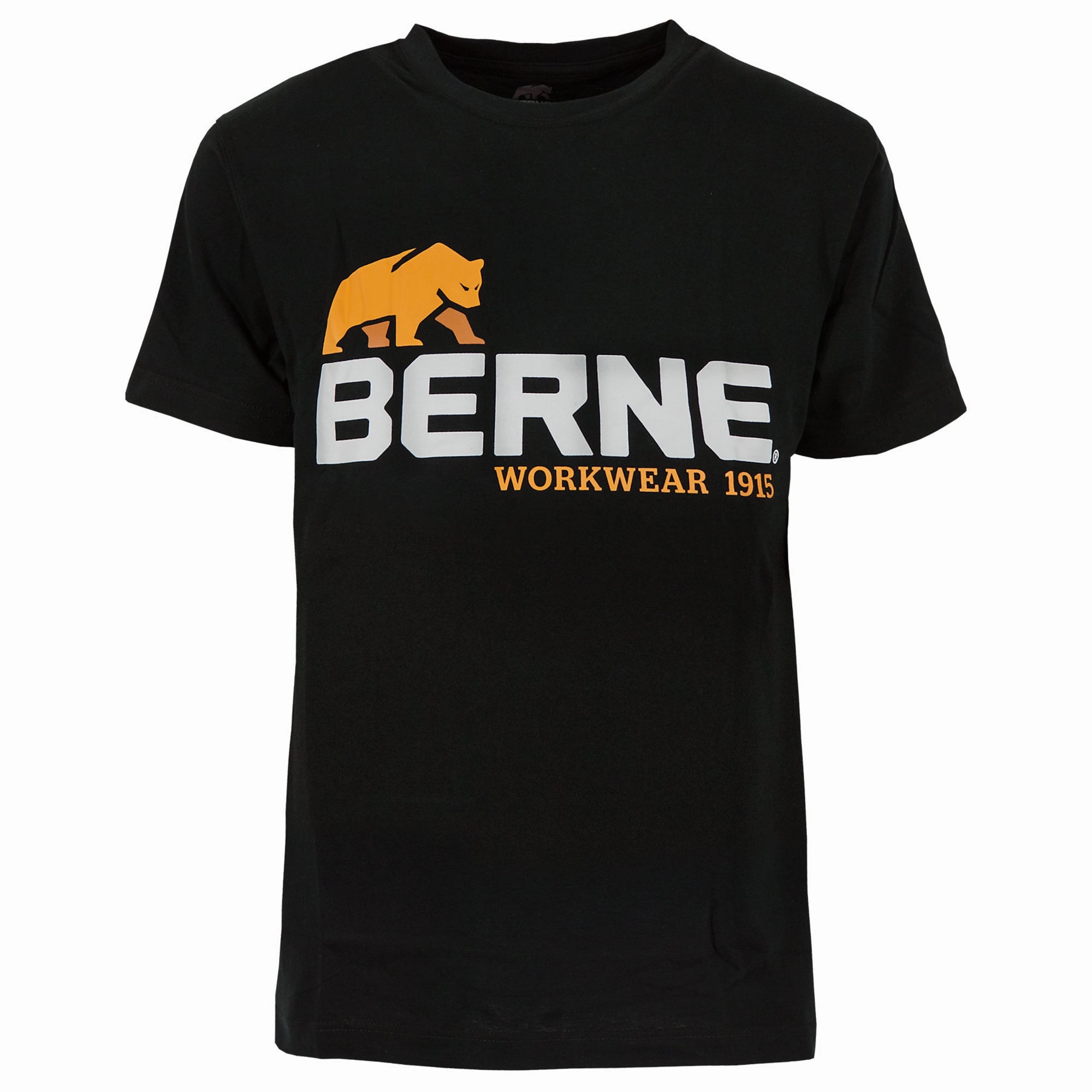 Graduation Ceremony Berne Mens Black 100% Cotton Logo Tee S/S