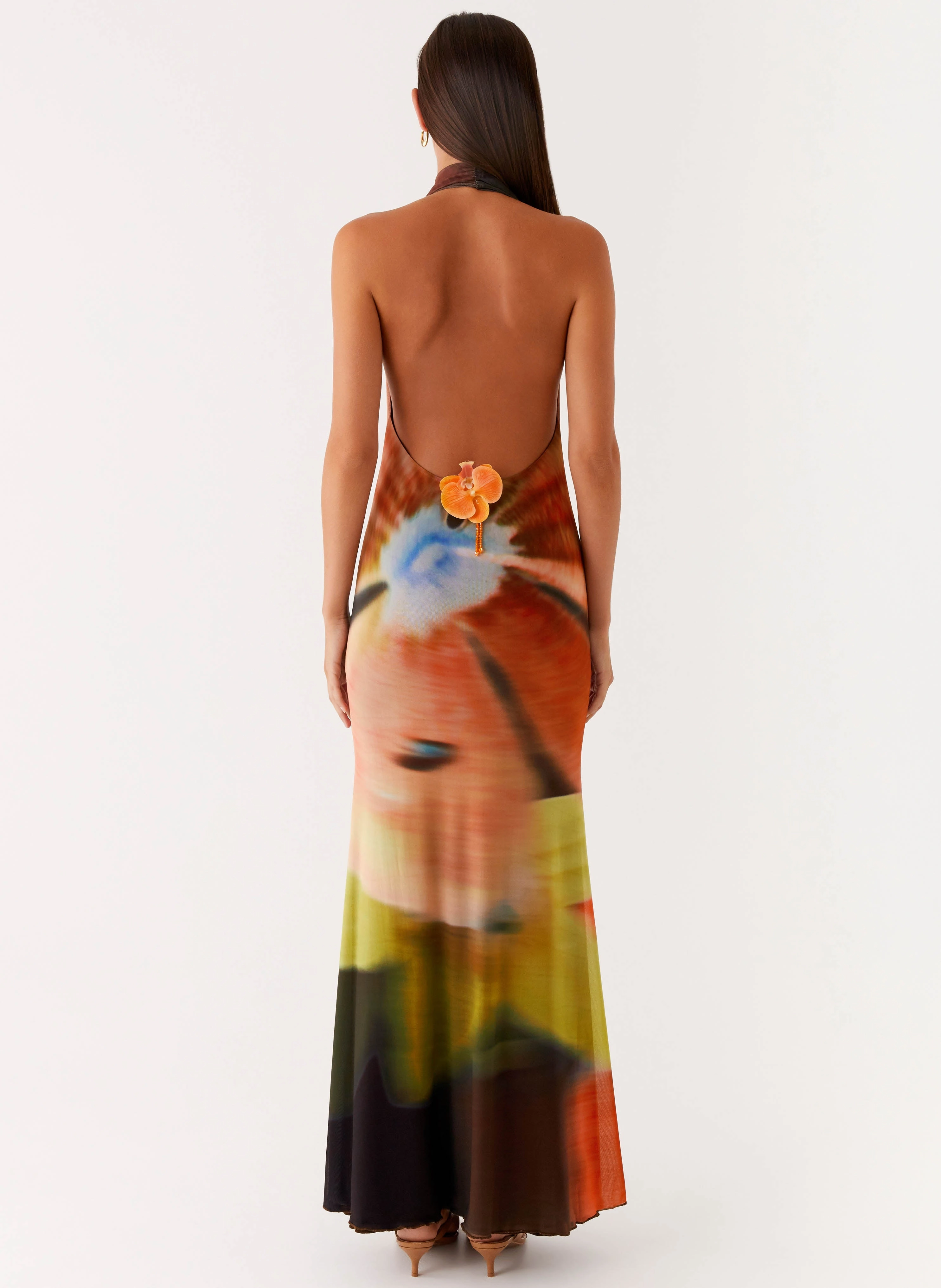 Raellia Maxi Dress - Moody Floral Matte-Lining