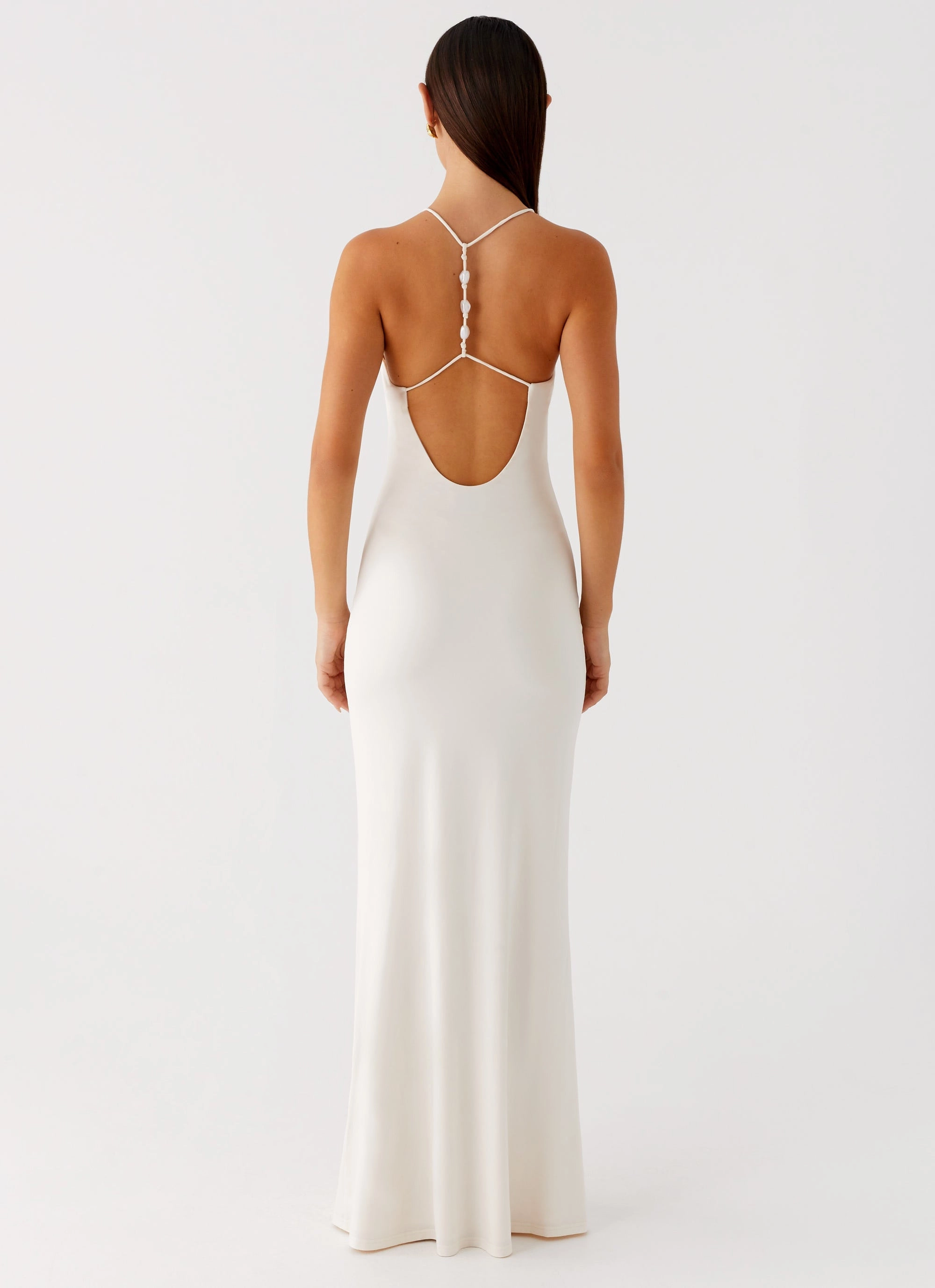 Raffa Pearl Maxi Dress - Ivory Body Confidence Sharp Finish
