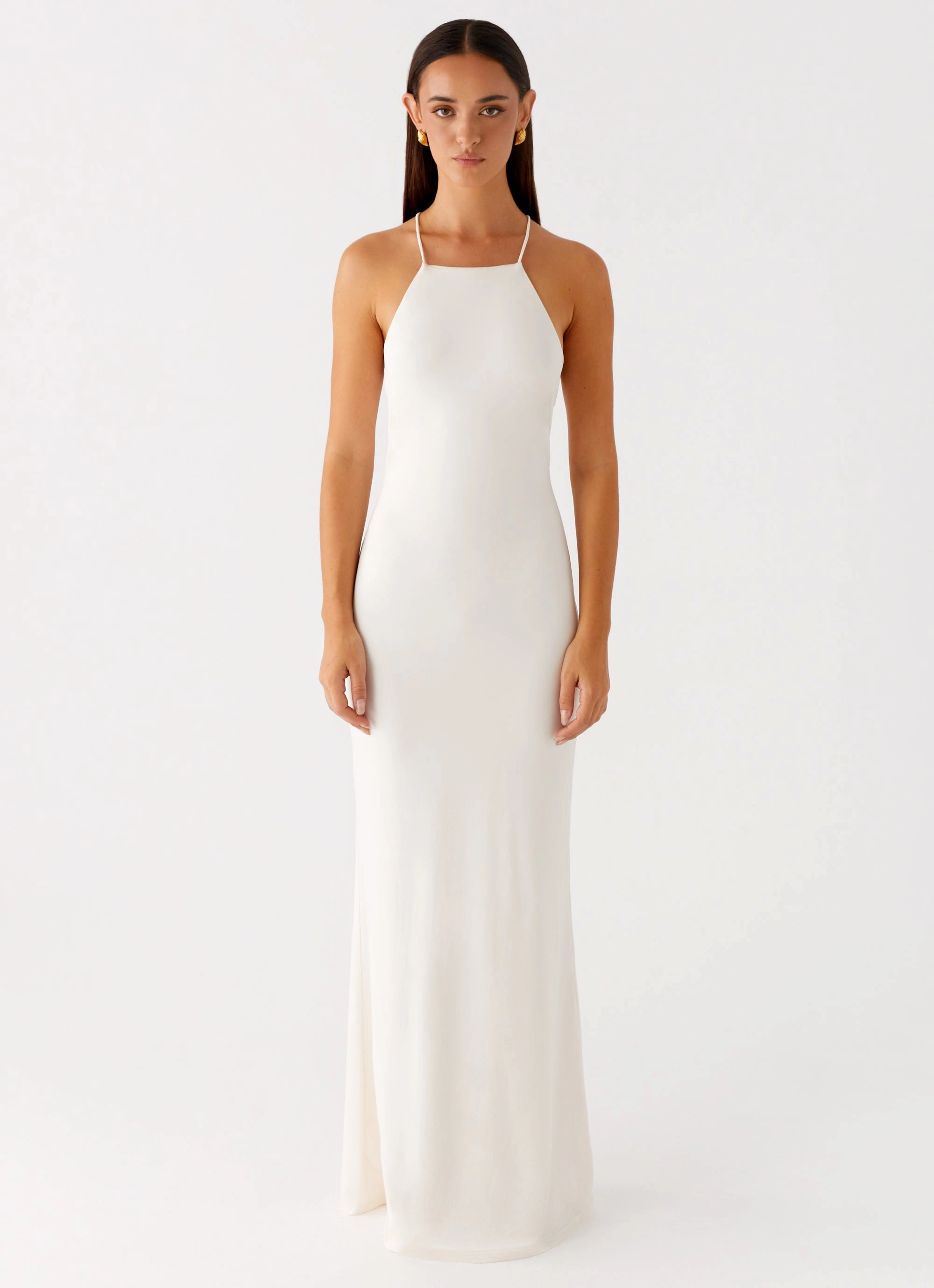 Elegant Touch Raffa Pearl Maxi Dress - Ivory