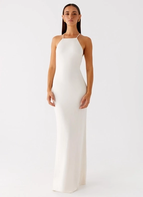 Midi-Length Raffa Pearl Maxi Dress - Ivory