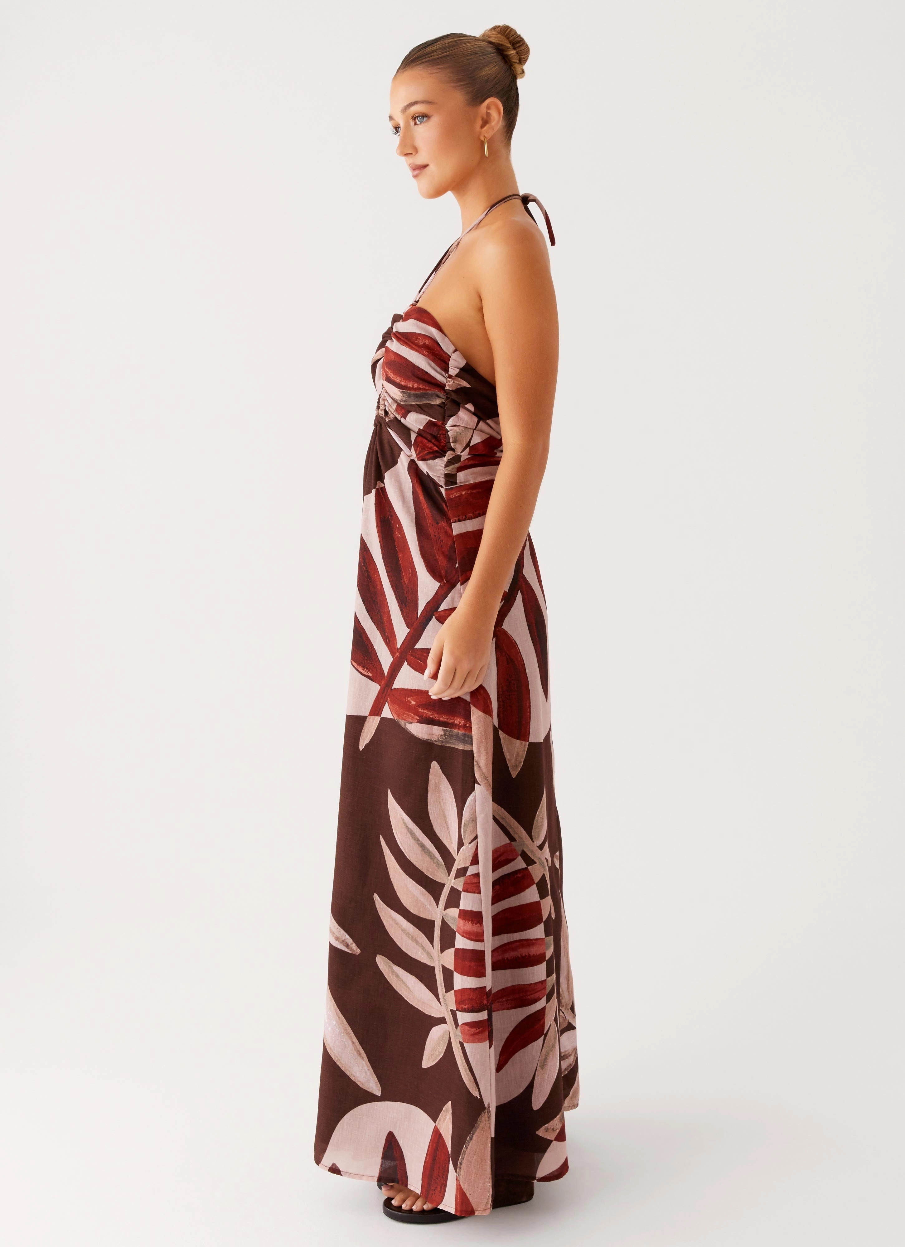 Ramona Linen Maxi Dress - Cinnamon Palm Fresh Glow