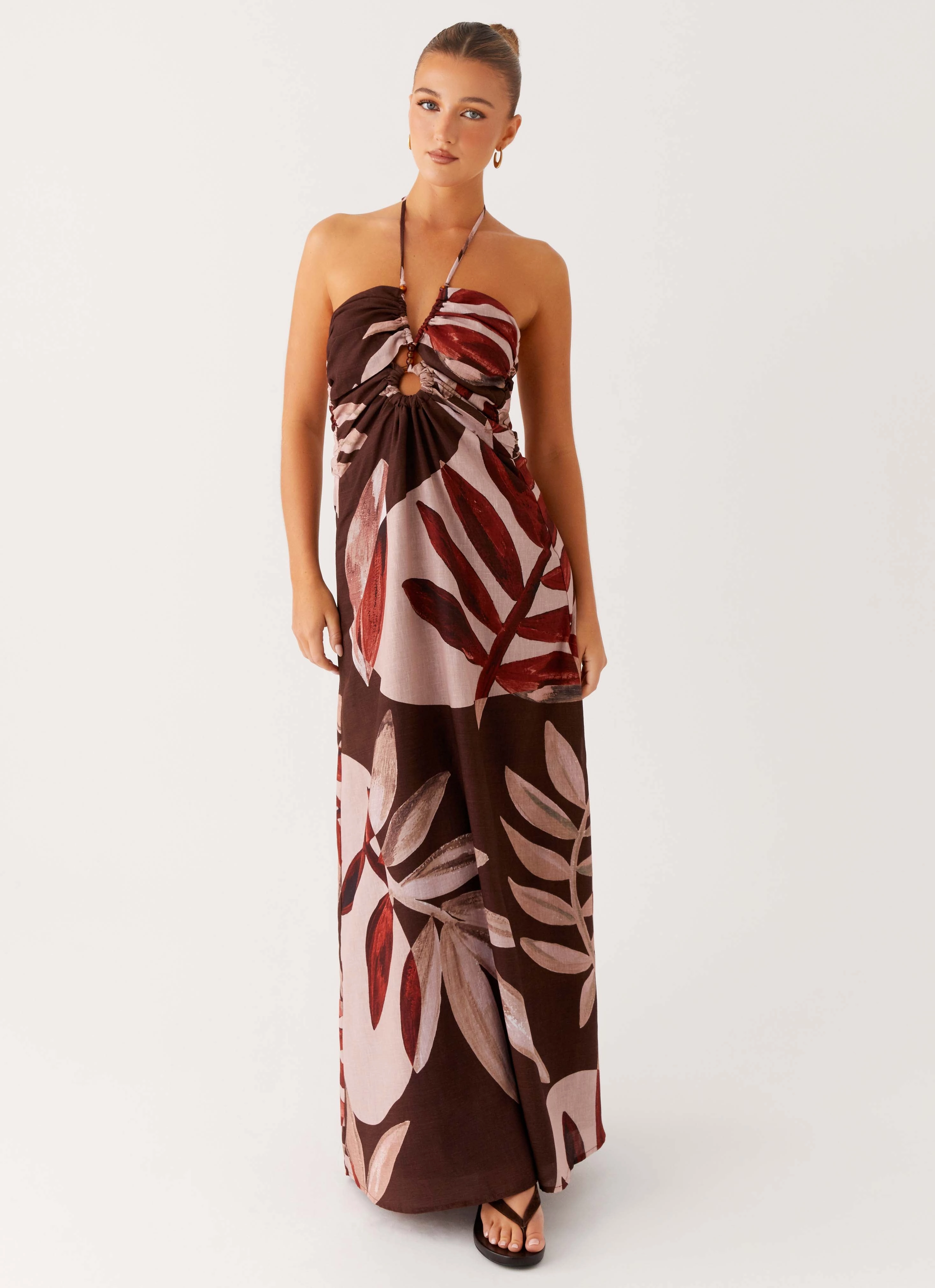 Fashion Forward Ramona Linen Maxi Dress - Cinnamon Palm