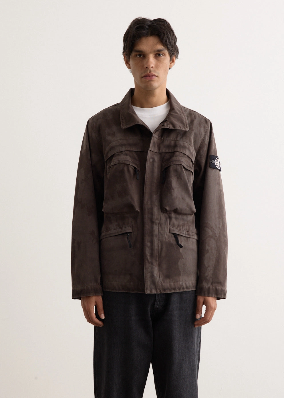 Ergonomic Drape Friction Resistant Raso Gommato 3L Laser Camo Field Jacket