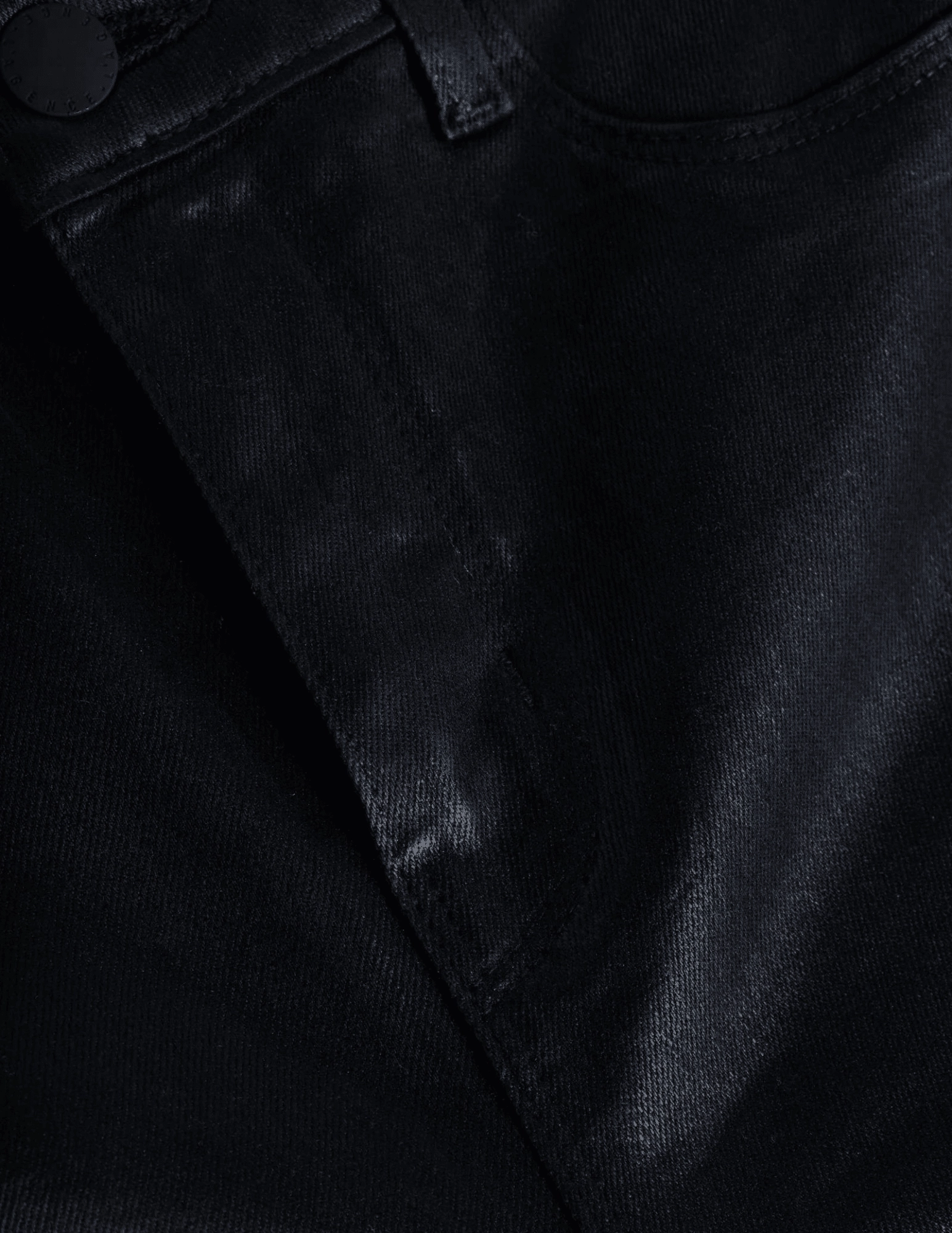 LAGENCE Clayton High Rise Wide Leg Coated Jeans in Black Coated Pure Comfort