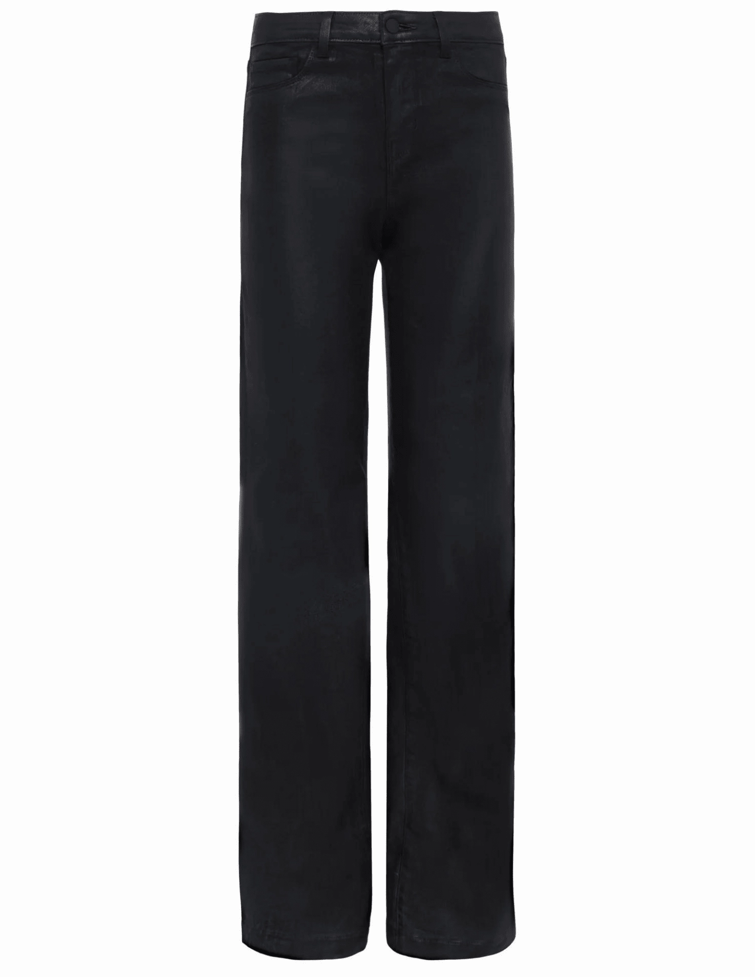 LAGENCE Clayton High Rise Wide Leg Coated Jeans in Black Coated High Rise