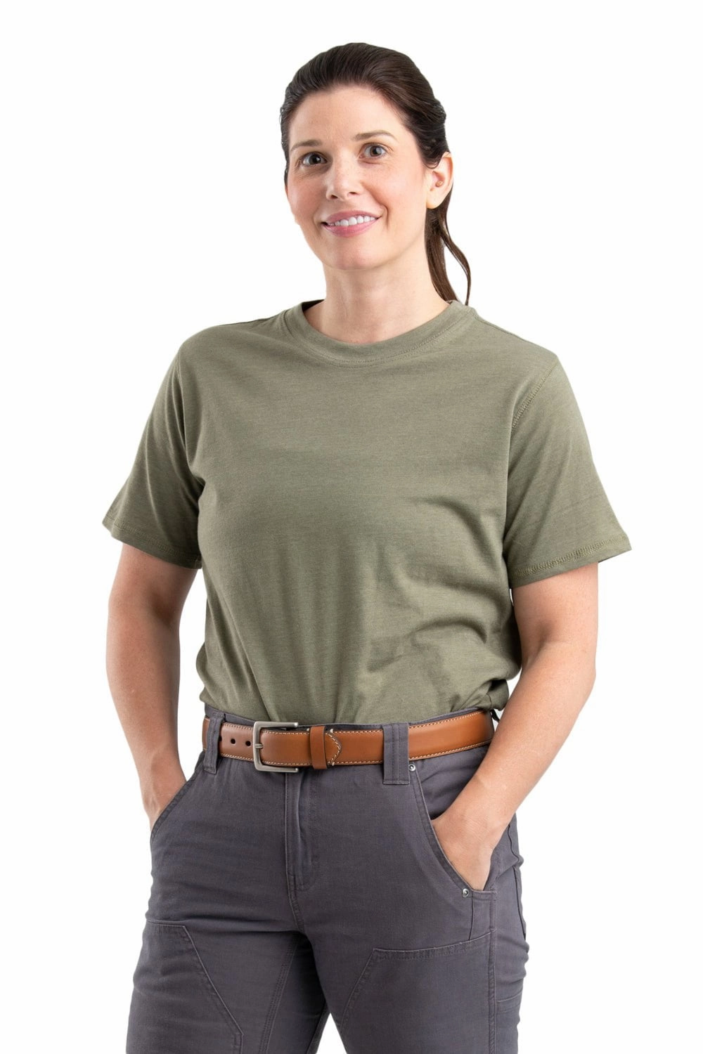 Eco Friendly Production Berne Lichen Cotton Blend Womens Performance Tee S/S