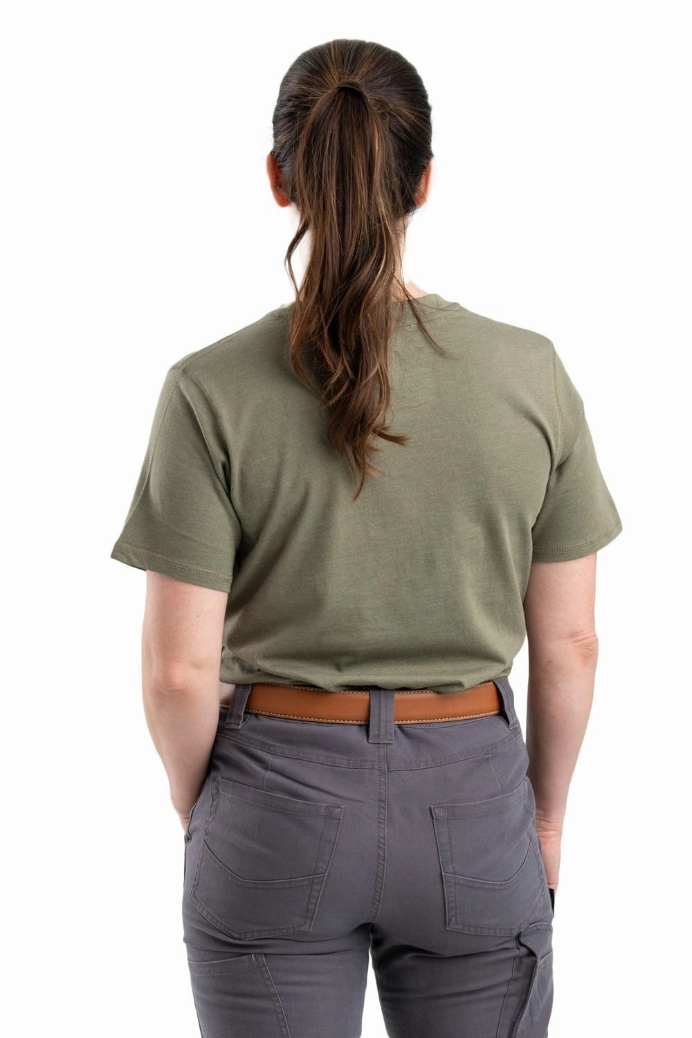 Twill Weave Berne Lichen Cotton Blend Womens Performance Tee S/S