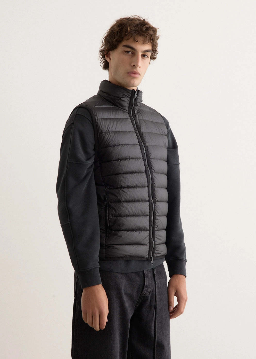 Embellished Trim Recycled Nylon Down Vest