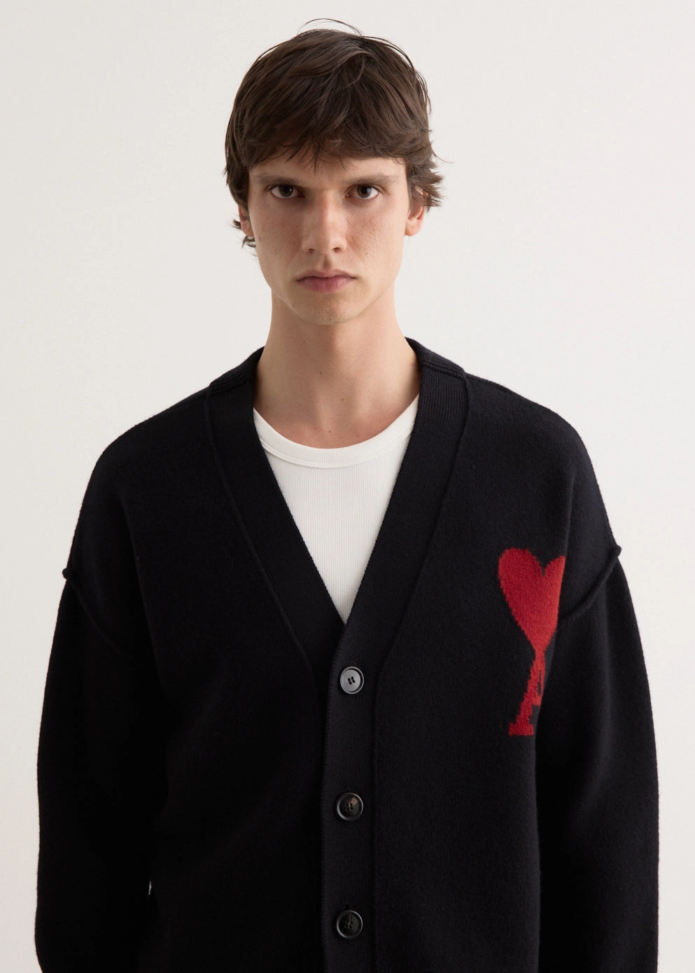 Red ADC Cardigan Smart Look MicrofiberBlend Texture