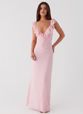 Silvie Maxi Dress - Pink Texture Style Chilly Comfort Wear