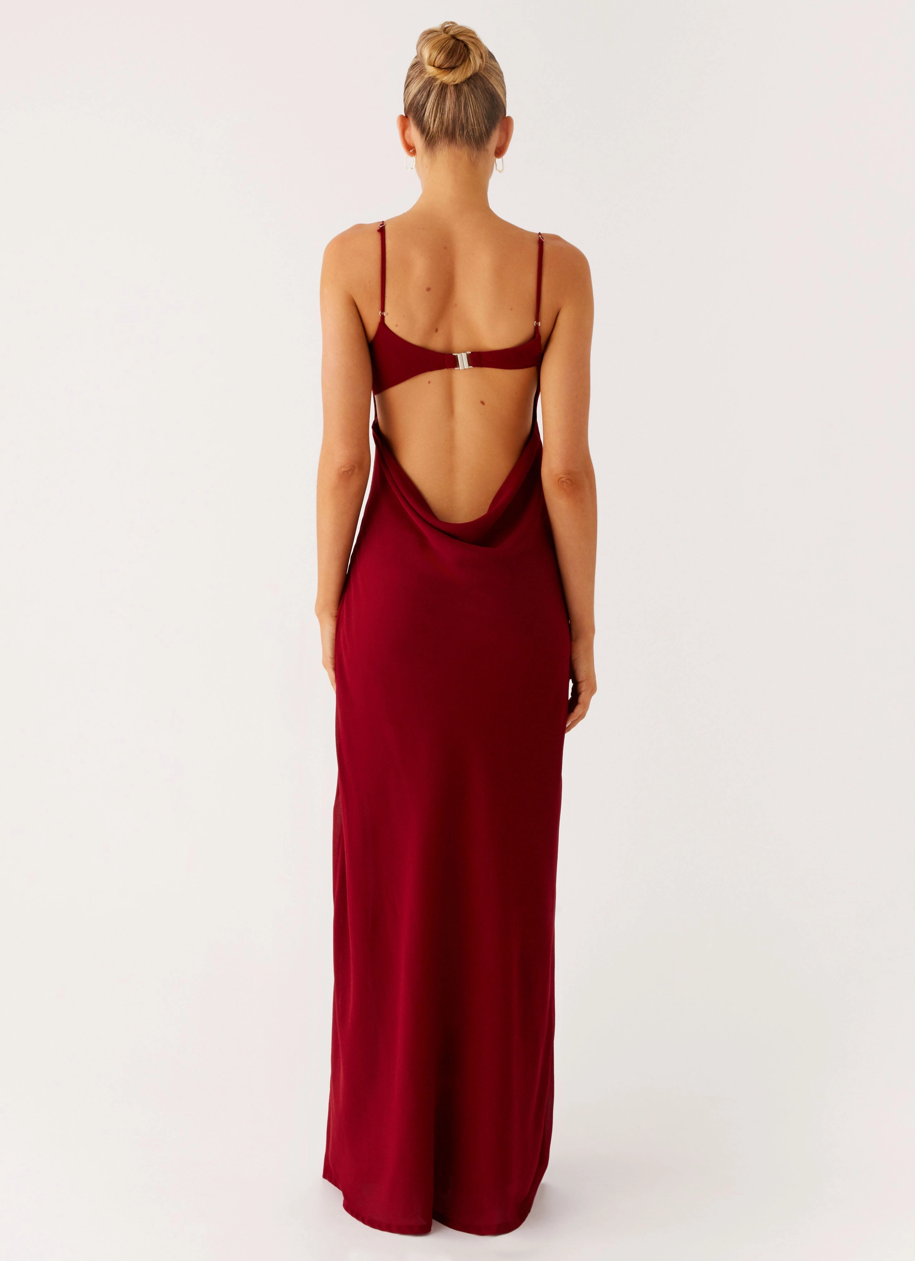 Trendy Layer Alouette Maxi Dress - Burgundy