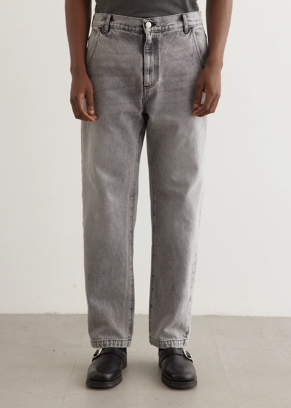 Regular Jeans Slim Detail Riveted Stress Points