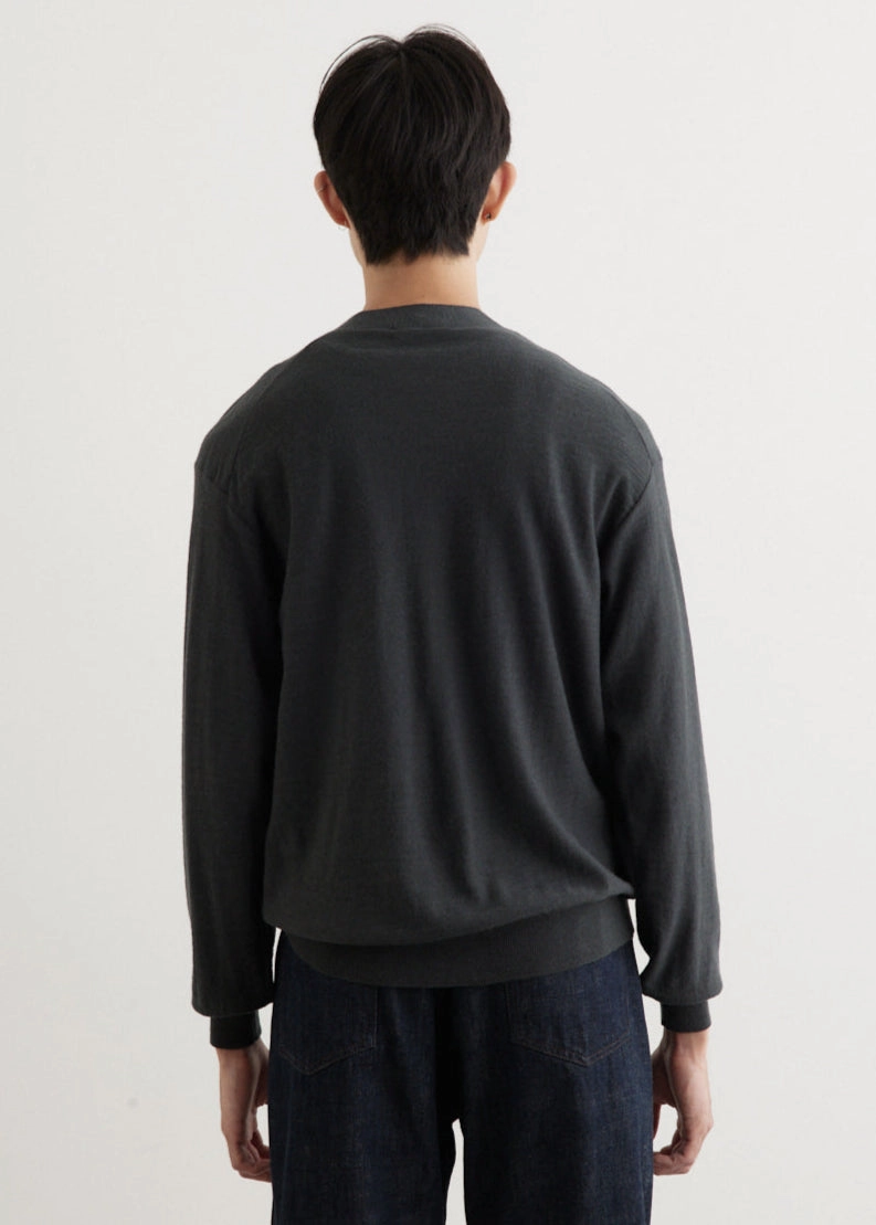 Relaxed Twisted Cardigan Lightweight Material Elastic Edging