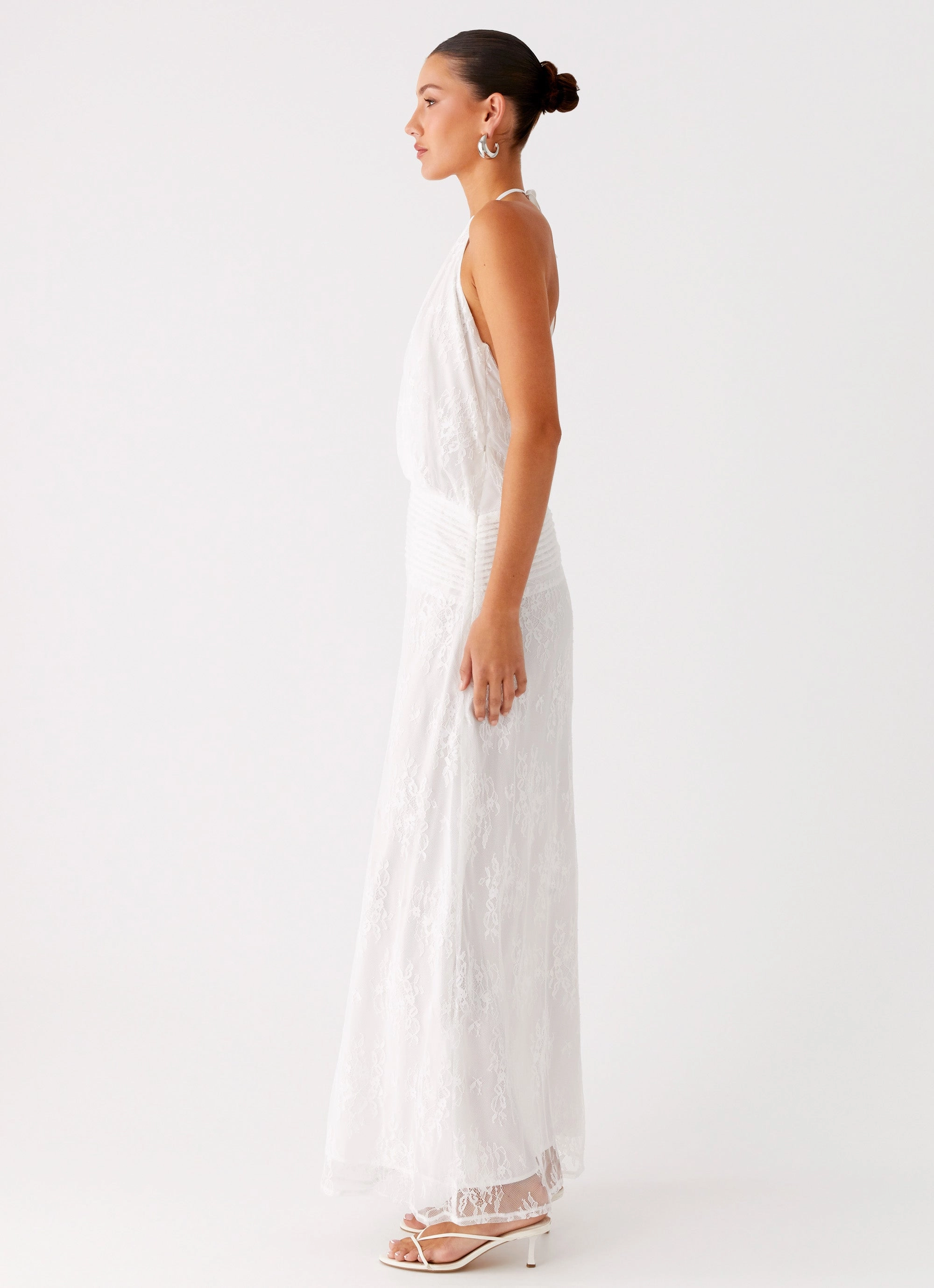 Dressy Glow Linen Love Reinhart Halter Maxi Dress - White
