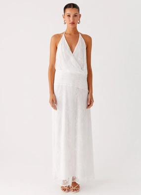 Modern Wear Grace Glow Reinhart Halter Maxi Dress - White