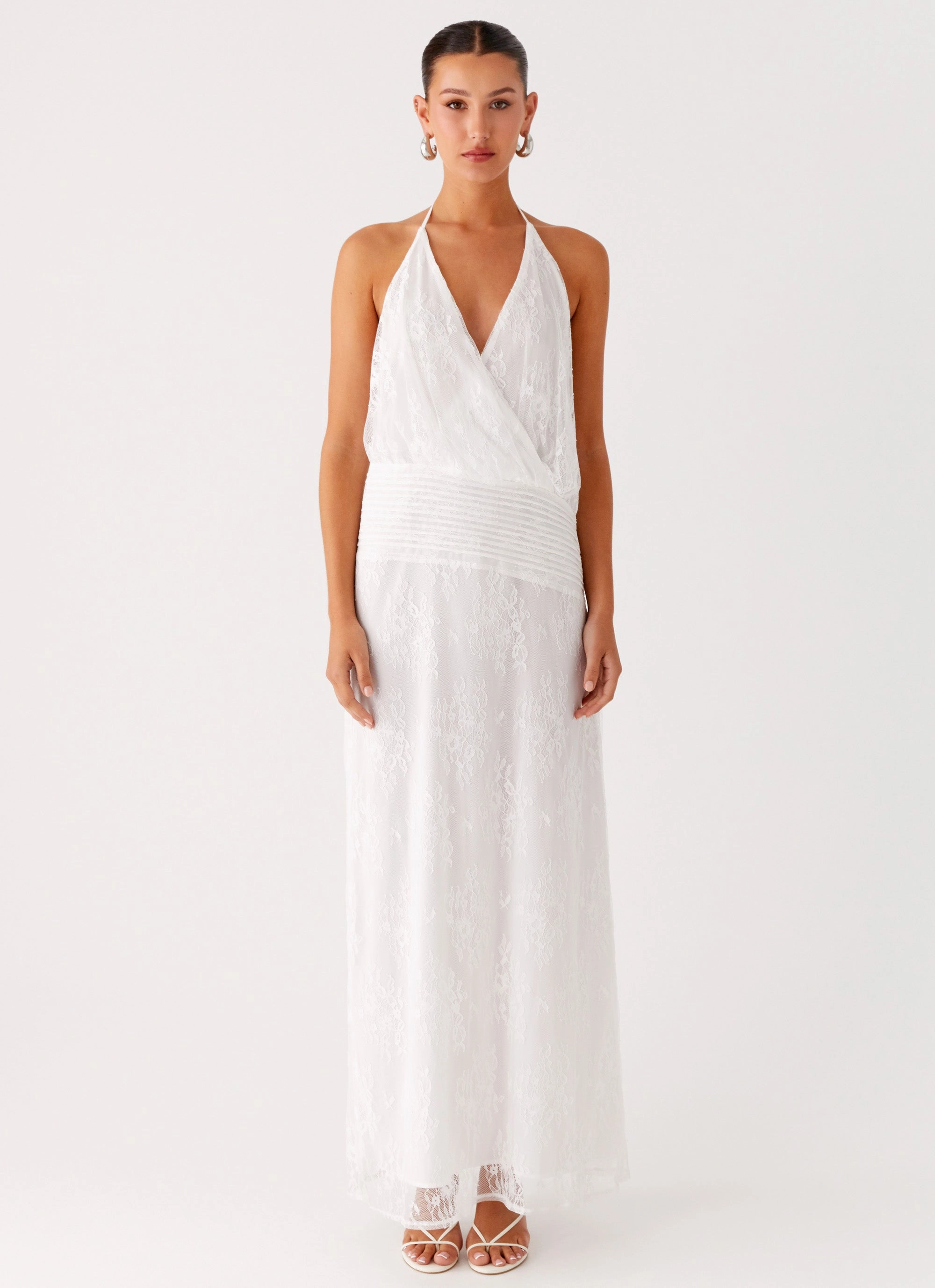Modern Wear Grace Glow Reinhart Halter Maxi Dress - White