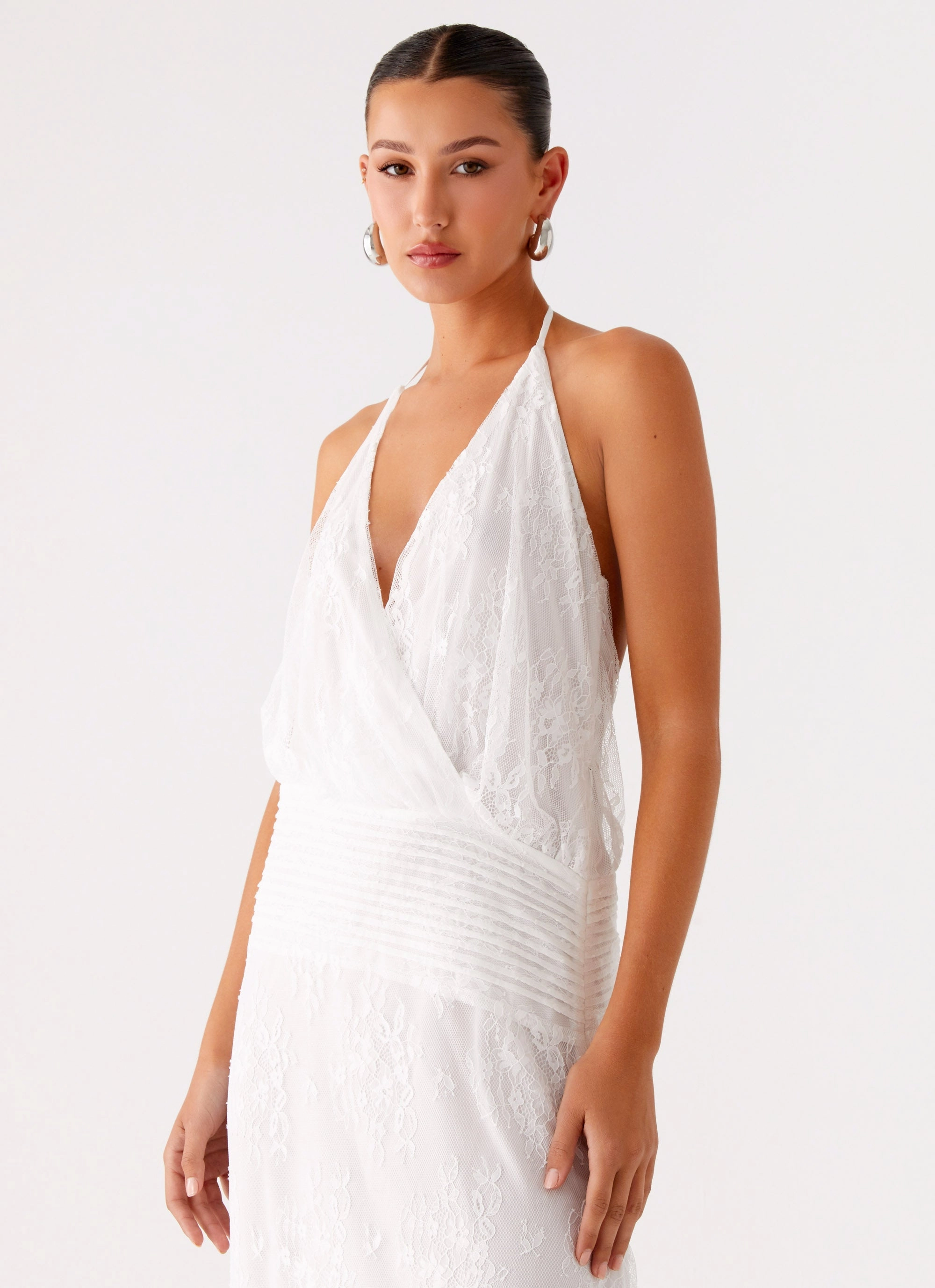Reinhart Halter Maxi Dress - White Natural Flow