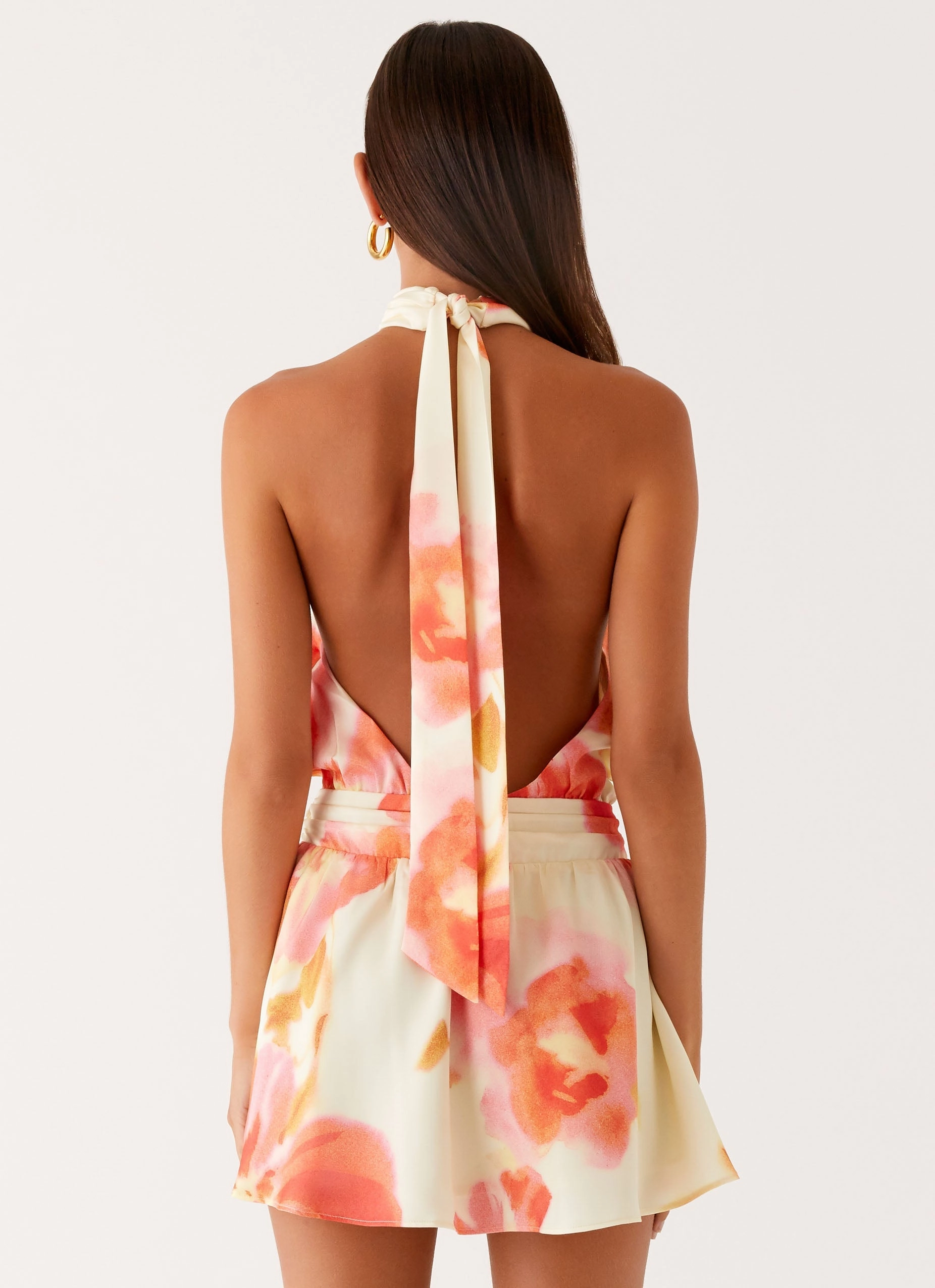 Formal Outfit Diablo Backless Mini Dress - Mimosa Blossom