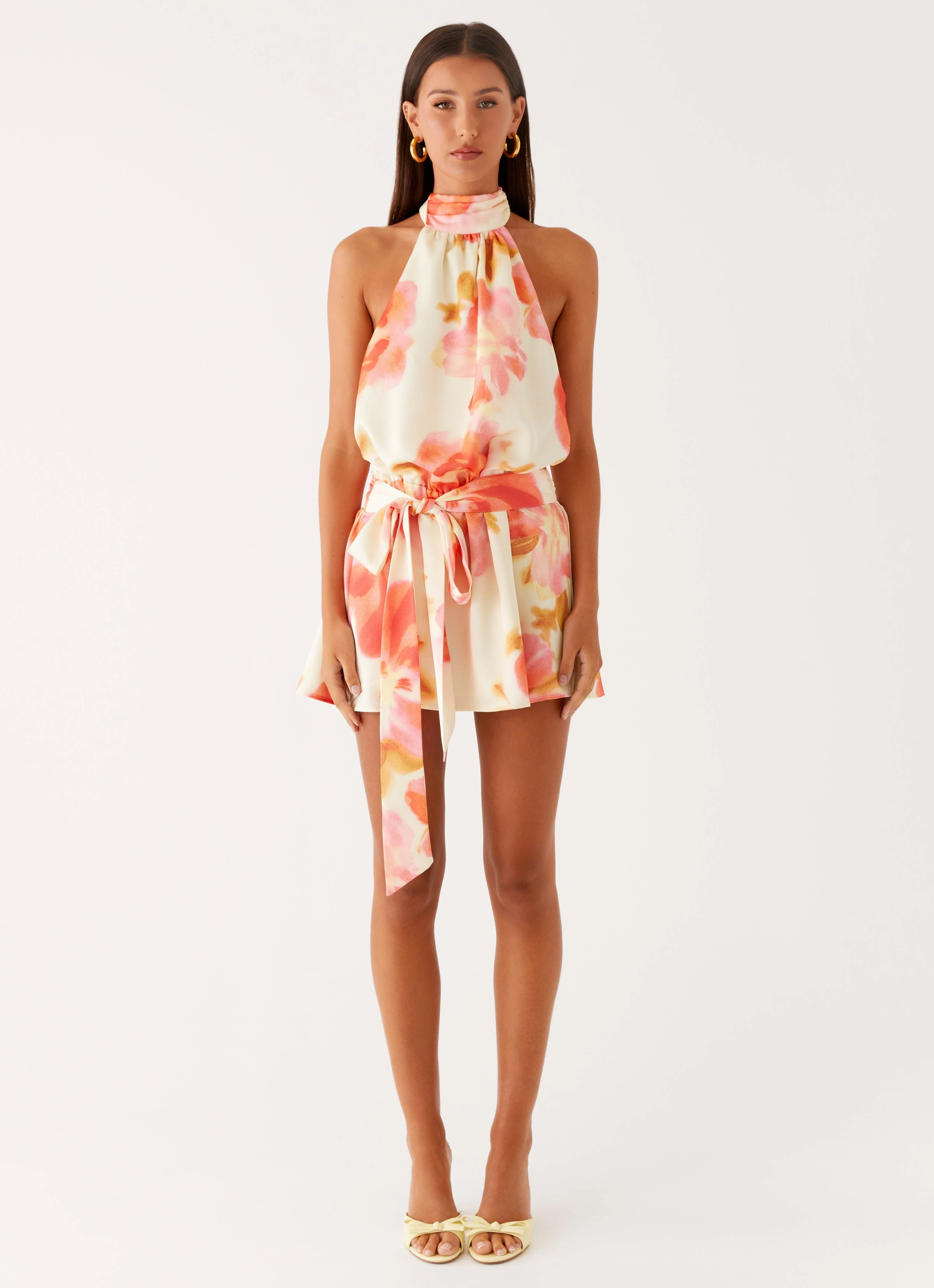 Diablo Backless Mini Dress - Mimosa Blossom Street Flex Relaxed Look