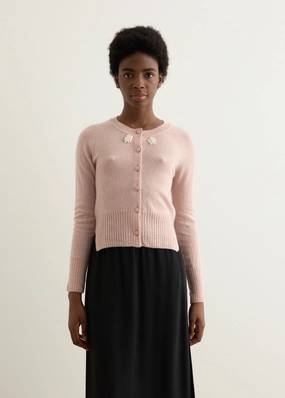 Relaxed Embellished Cashmere Cardigan Light Weight