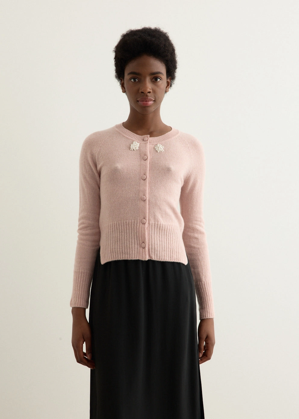 Relaxed Embellished Cashmere Cardigan Light Weight