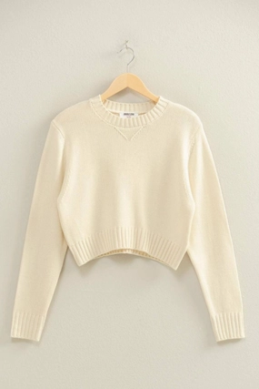 Chilly Season Cropped Long Sleeve Sweater Top