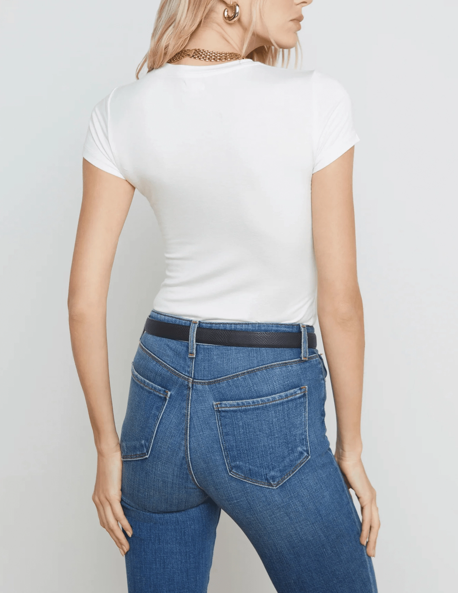 L'Agence Ressi Crew Neck Tee Minimal Comfort Wear Scoop neck