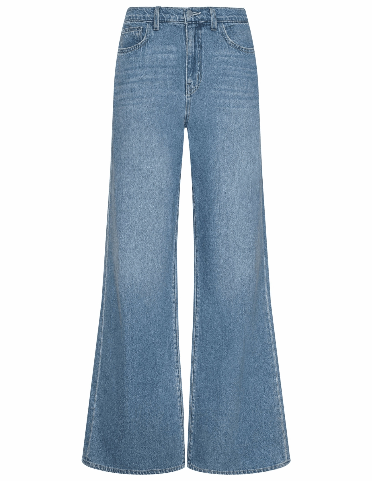L'AGENCE Alicent High Rise Wide Leg Crop Jeans in Caster Sustainable Dye Methods