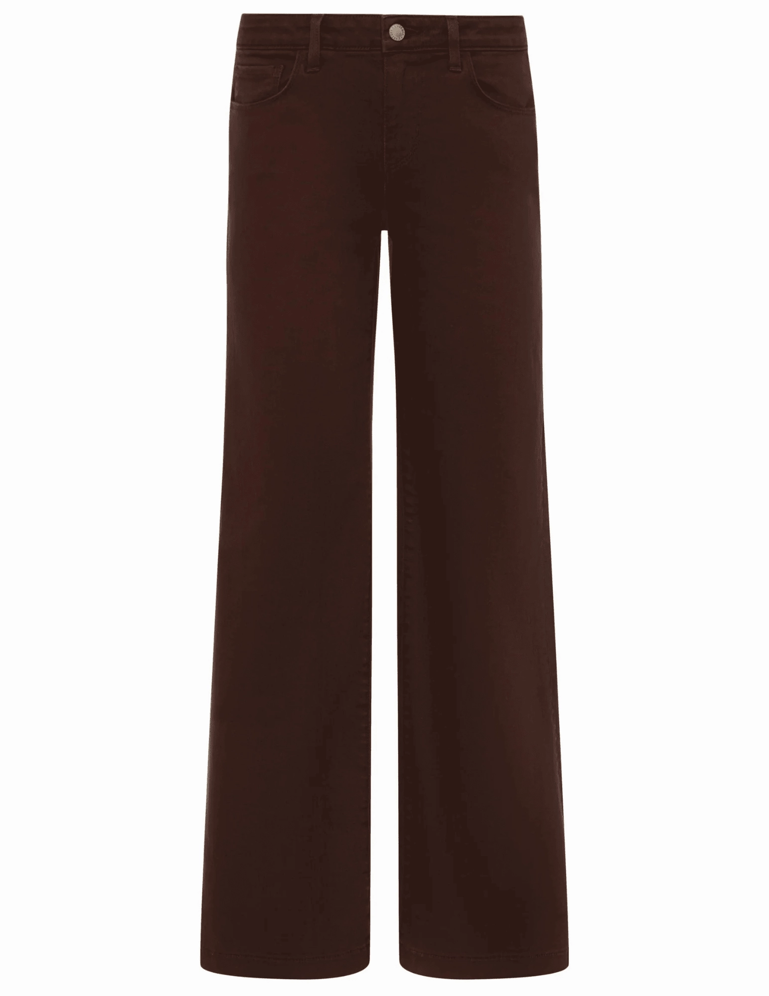 Sustainable Dye Methods Low Effort L'AGENCE Joanne Low Rise Wide Leg Jeans in Brown