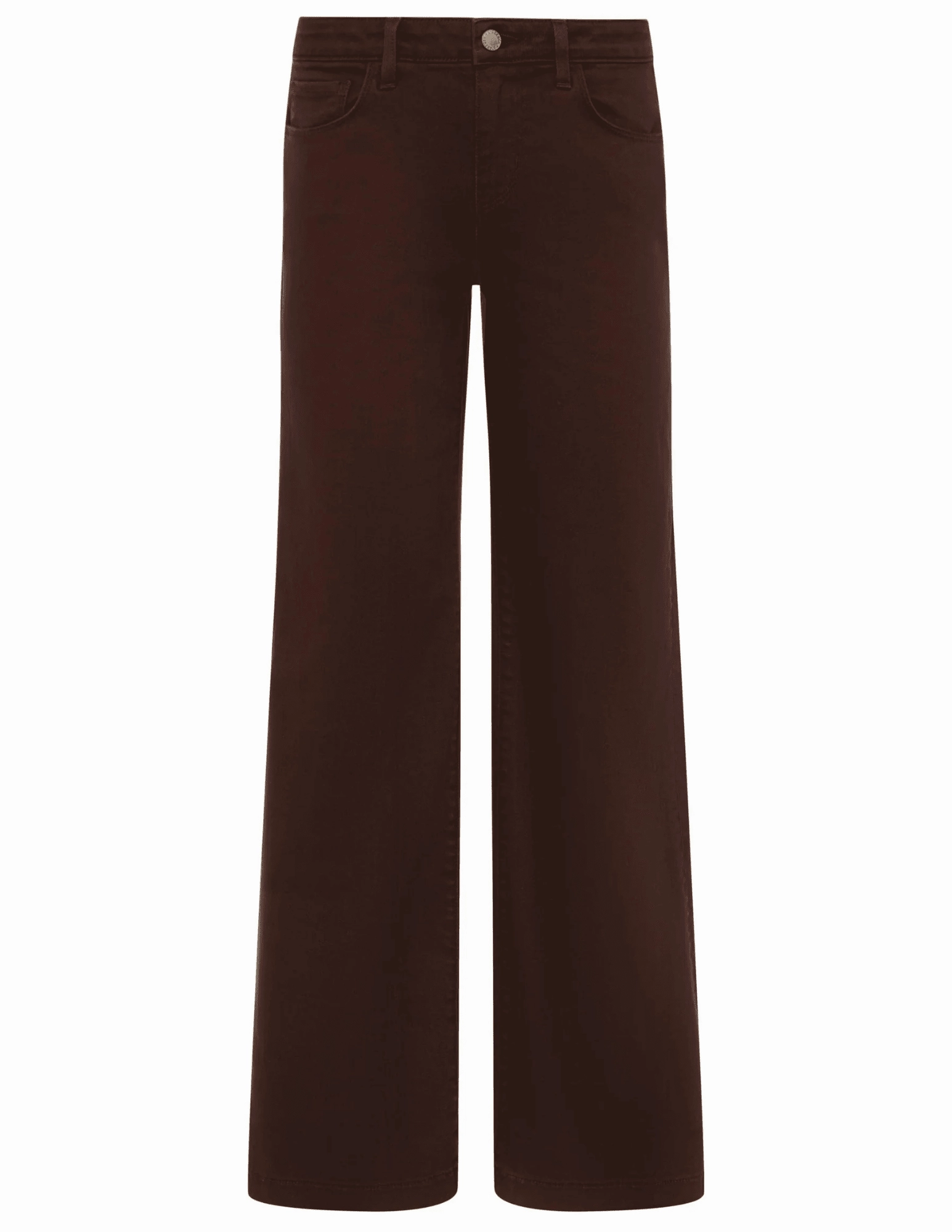 L'AGENCE Joanne Low Rise Wide Leg Jeans in Brown Fitted Comfort
