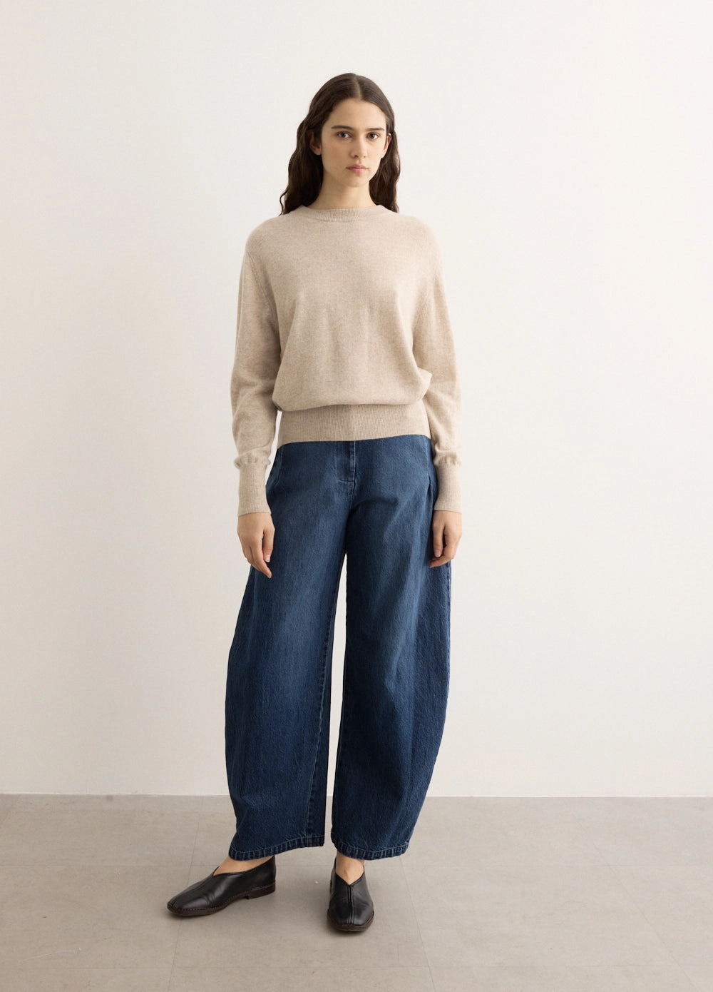Mari Cashmere Crew Sweater No-Fuss Look