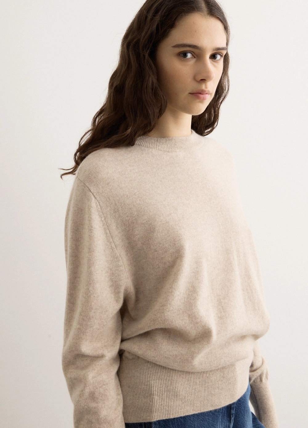 Low Impact Dye Mari Cashmere Crew Sweater