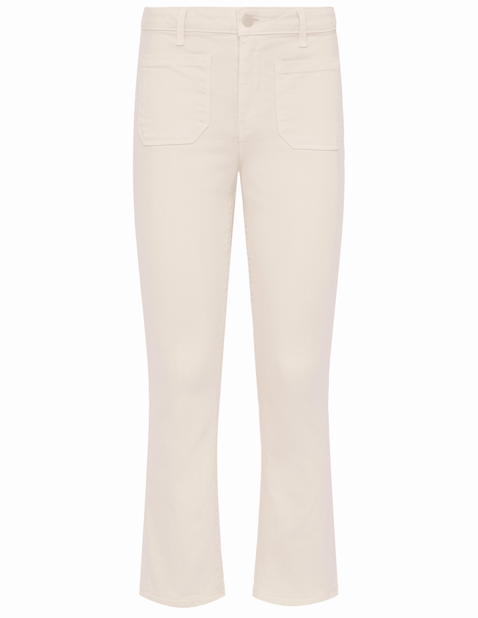 Non Fade Fabric L'AGENCE Noya Cropped Slim Flare Jeans in French Vanilla